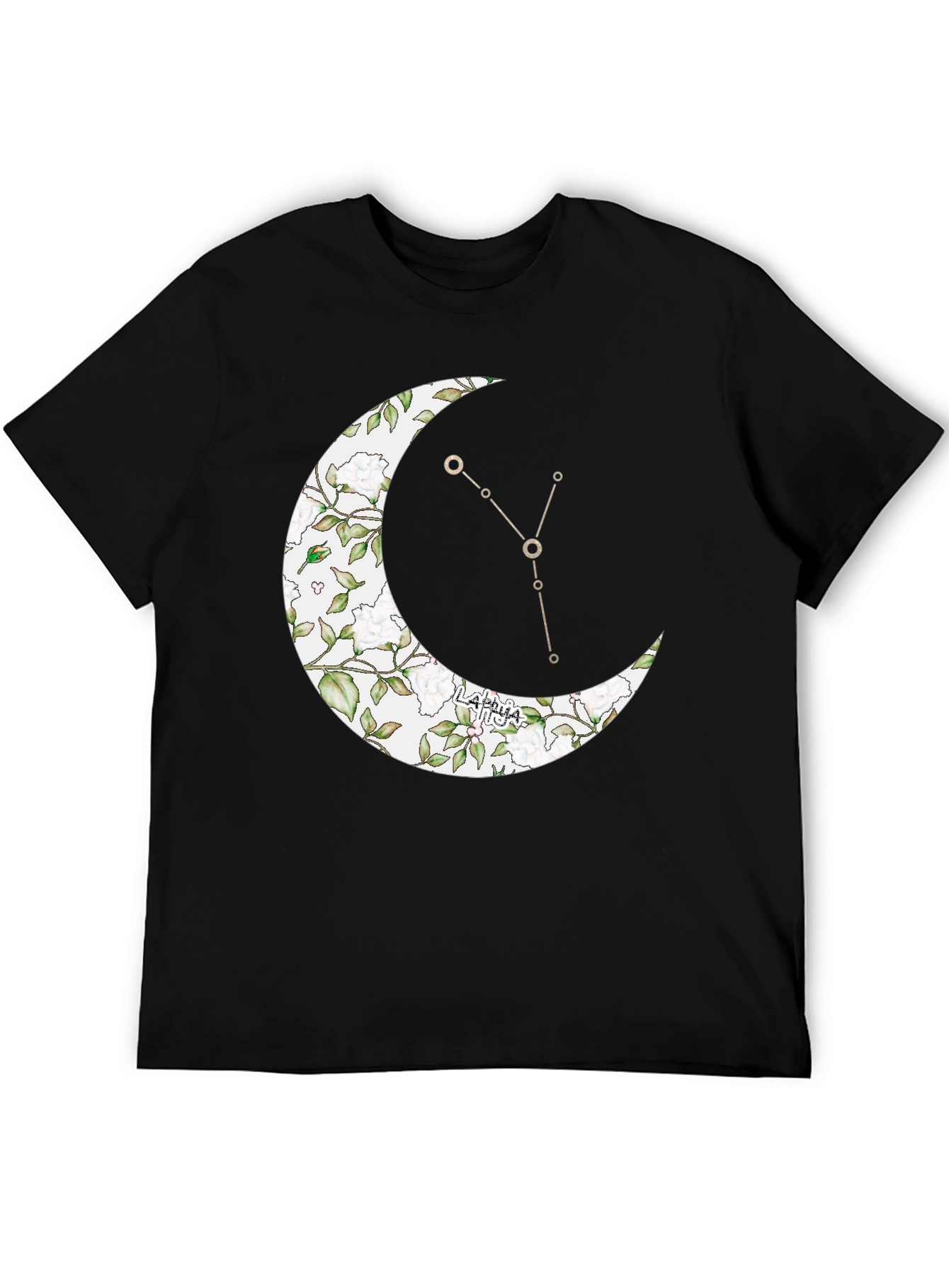 Black Crescent Moon Taurus Zodiac T-Shirt view 5