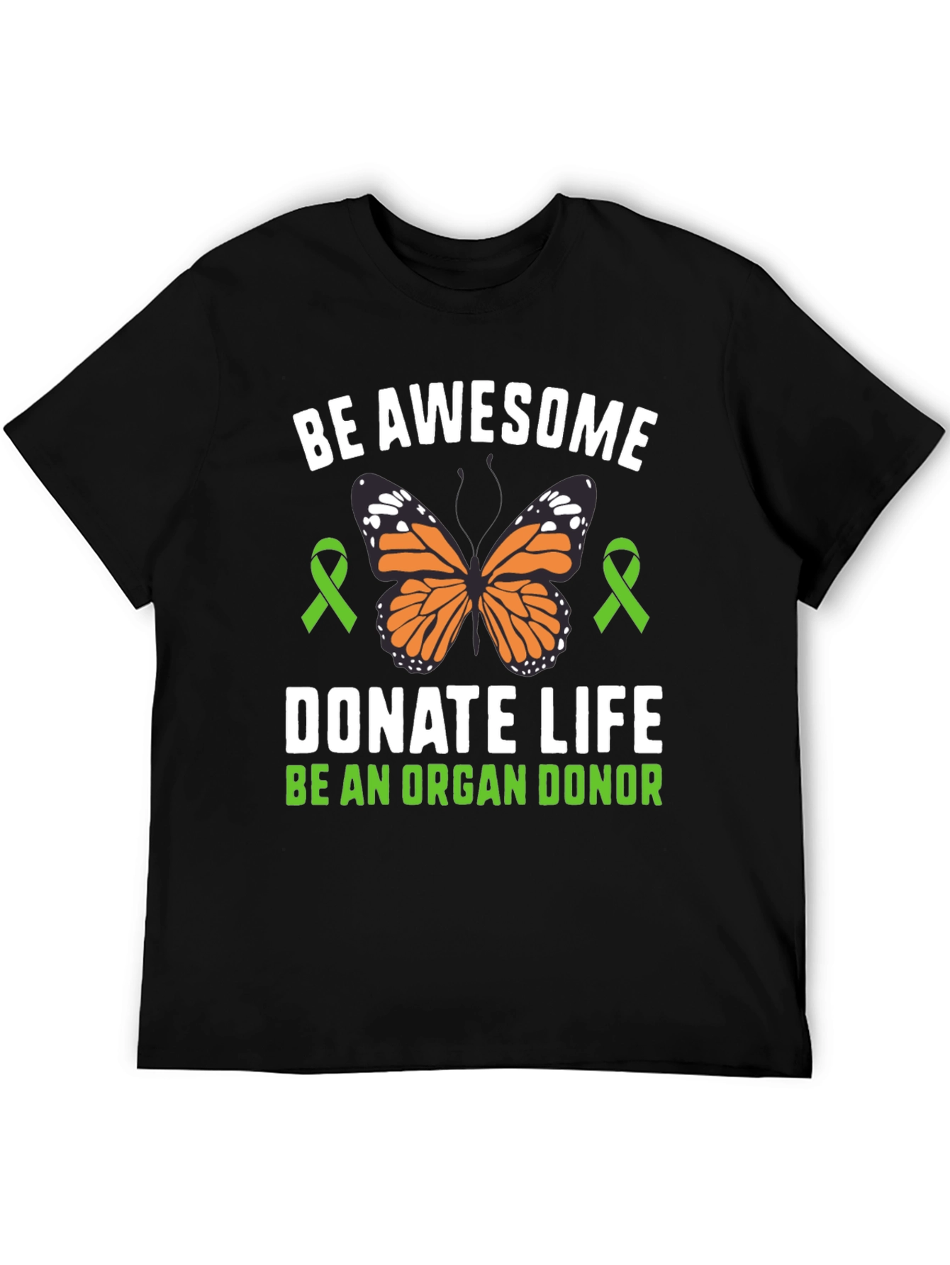 Black Be Awesome Donate Life T-Shirt Organ Donor Awareness view 5