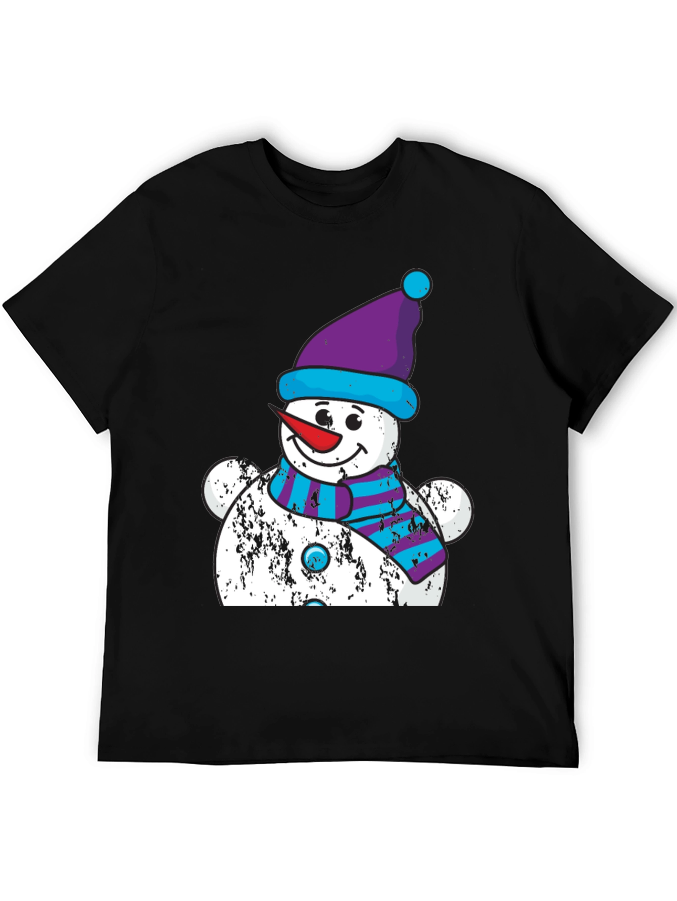 Black Festive Snowman Graphic Tee - Holiday Cheer view 5