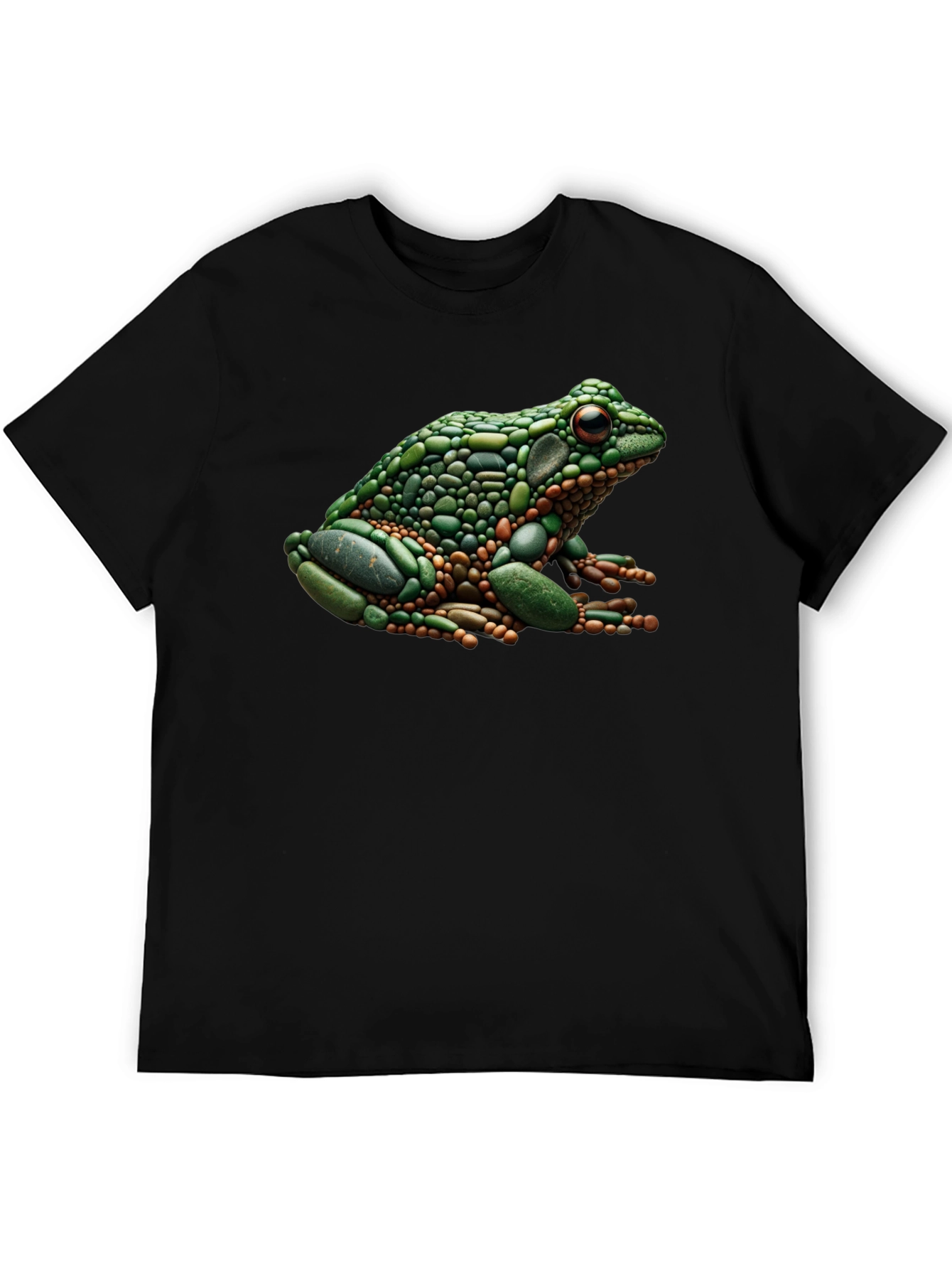 Black Frog Pebble Art Black T-Shirt view 5