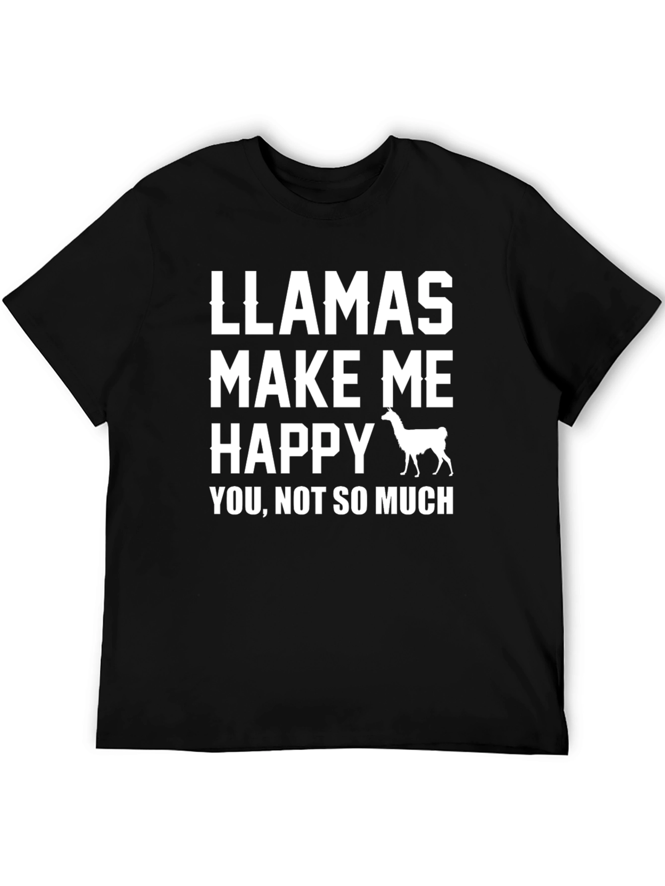 Black Llamas Make Me Happy T-Shirt view 5