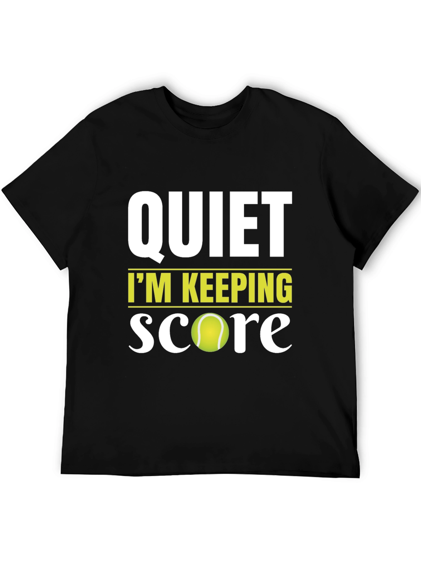 Black Quiet I'm Keeping Score Tennis T-Shirt view 5
