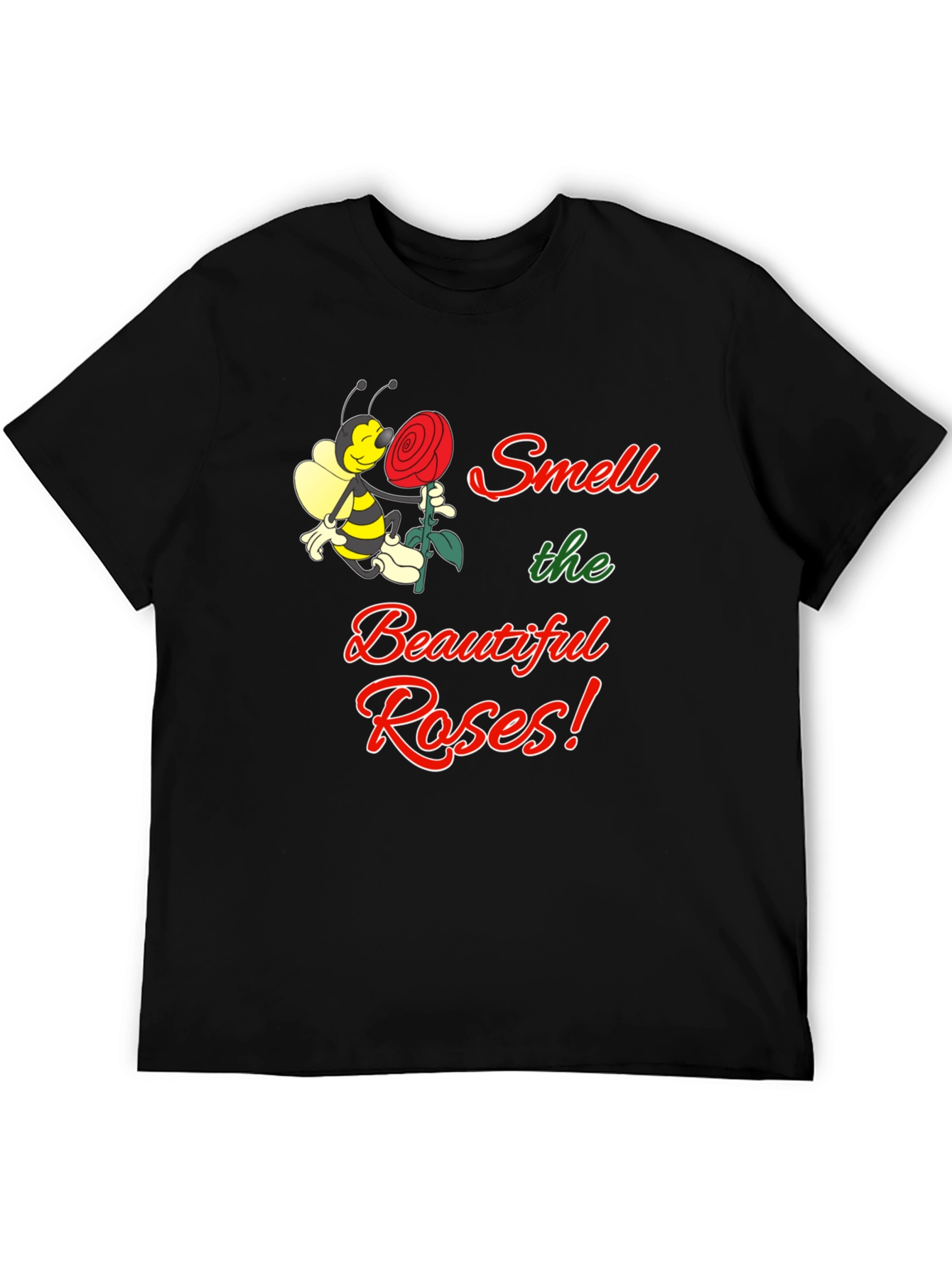 Black Smell the Beautiful Roses Black T-Shirt view 5