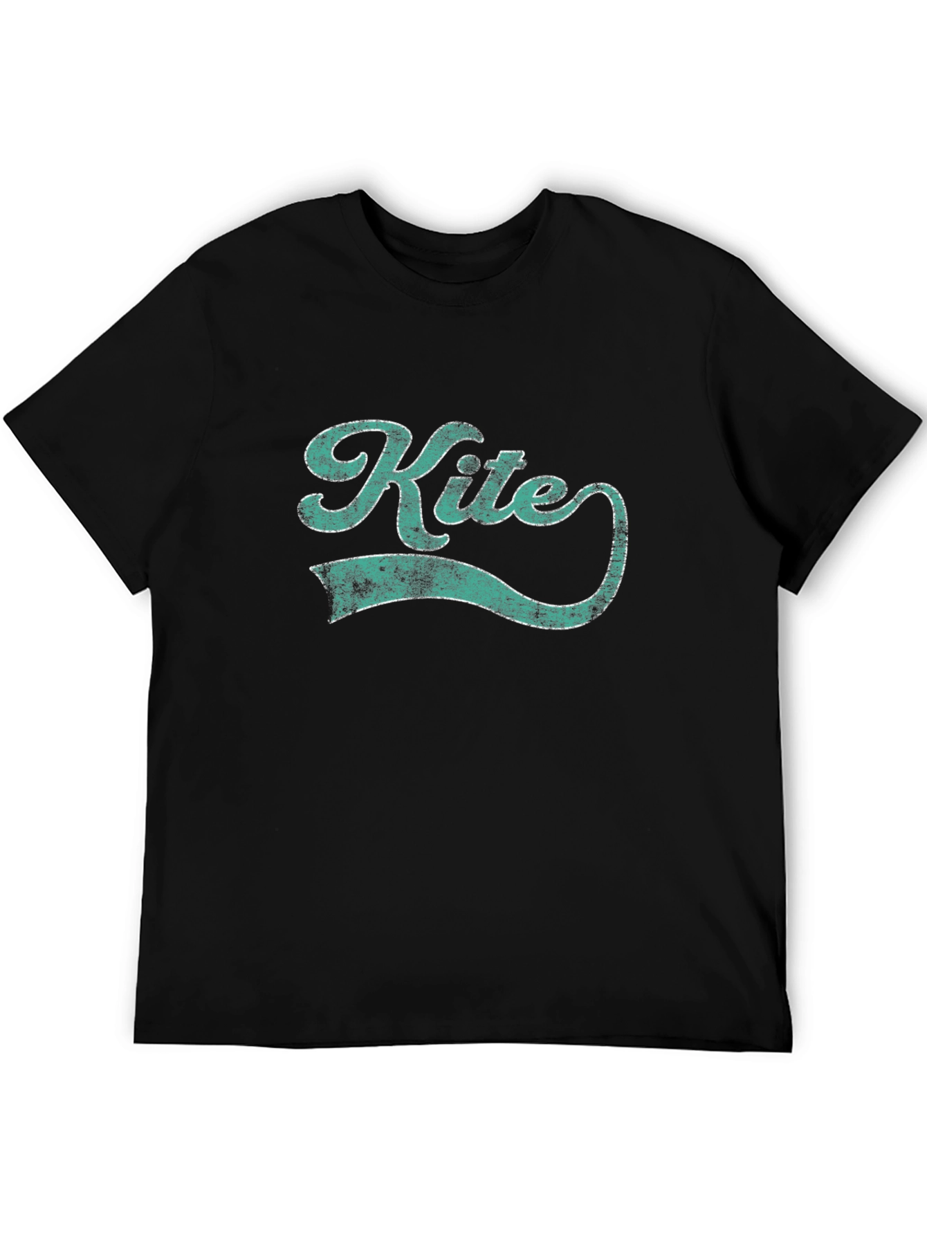 Black Retro Kite Graphic Tee - Vintage Style Black T-Shirt view 5