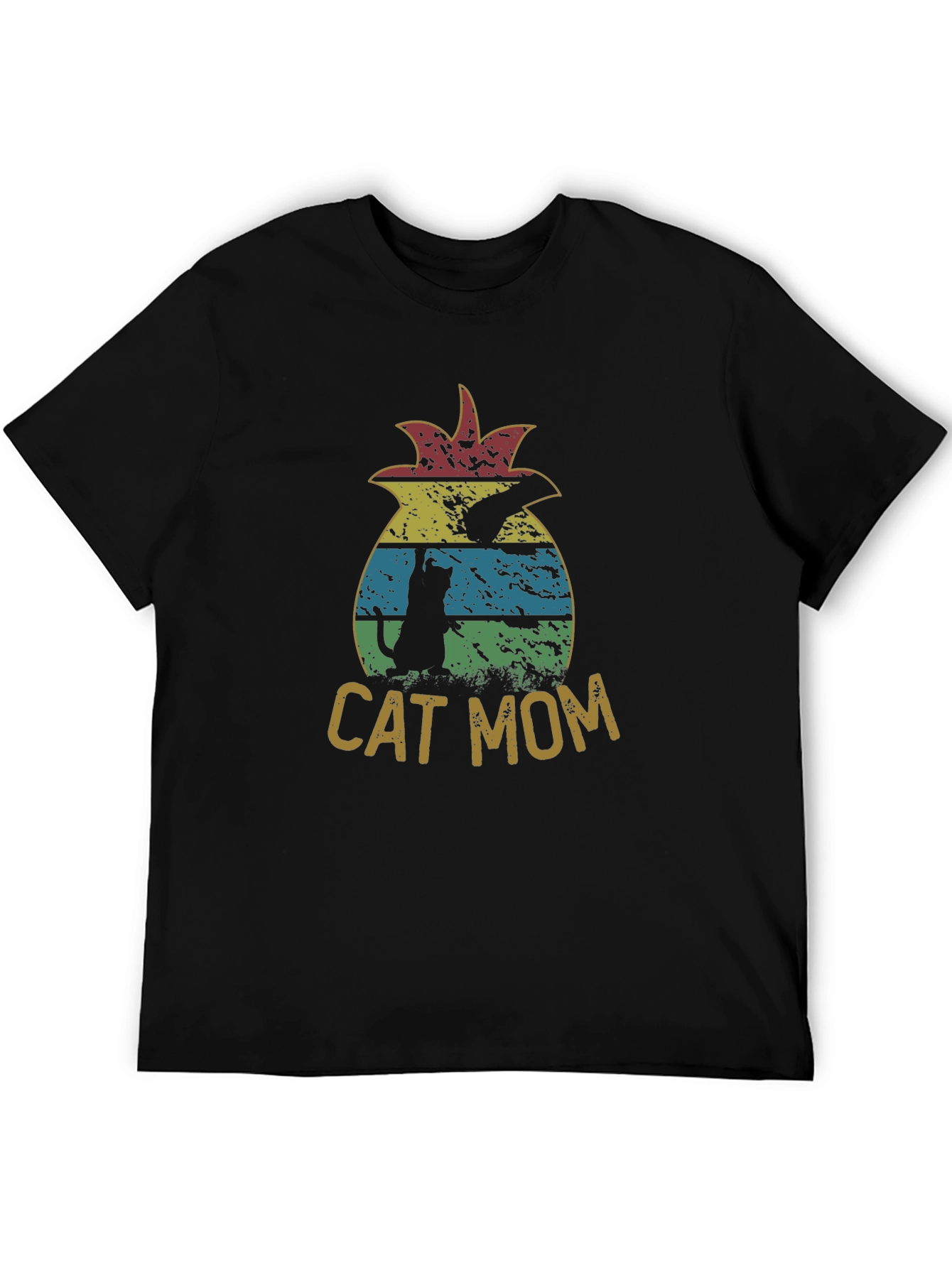 Black Cat Mom Pineapple Graphic T-Shirt - Unisex view 5
