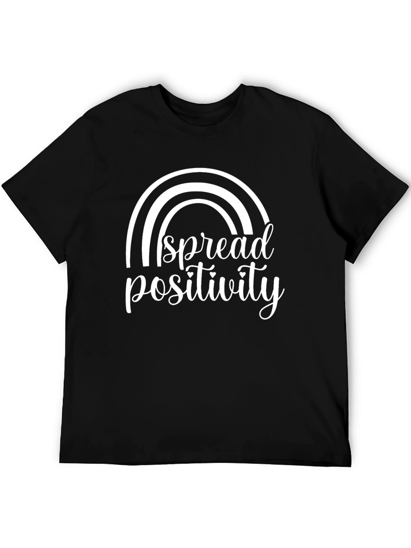Black Spread Positivity Graphic Tee - Stylish Black T-Shirt view 5