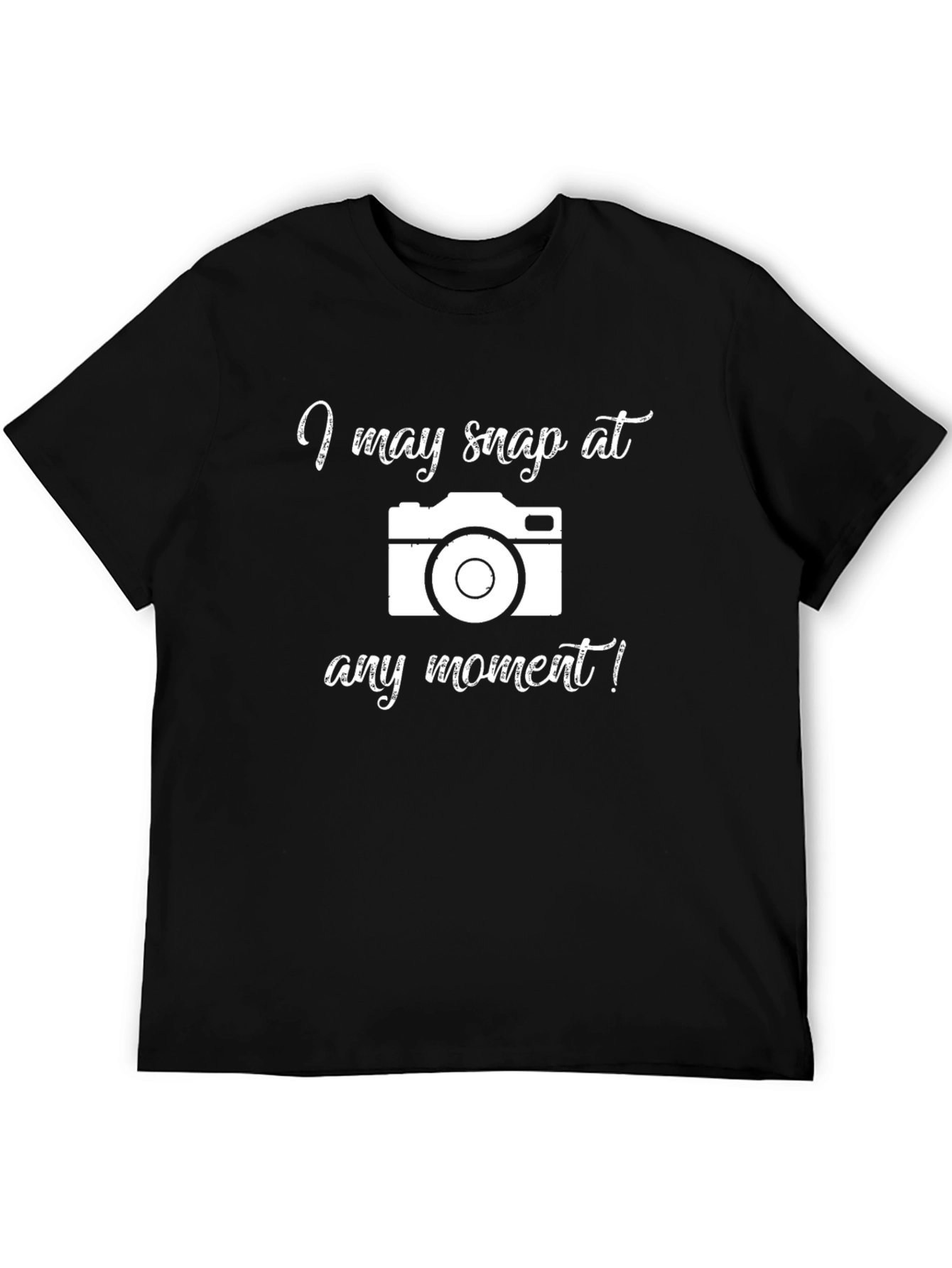 Black I May Snap At Any Moment Camera Graphic Tee view 5