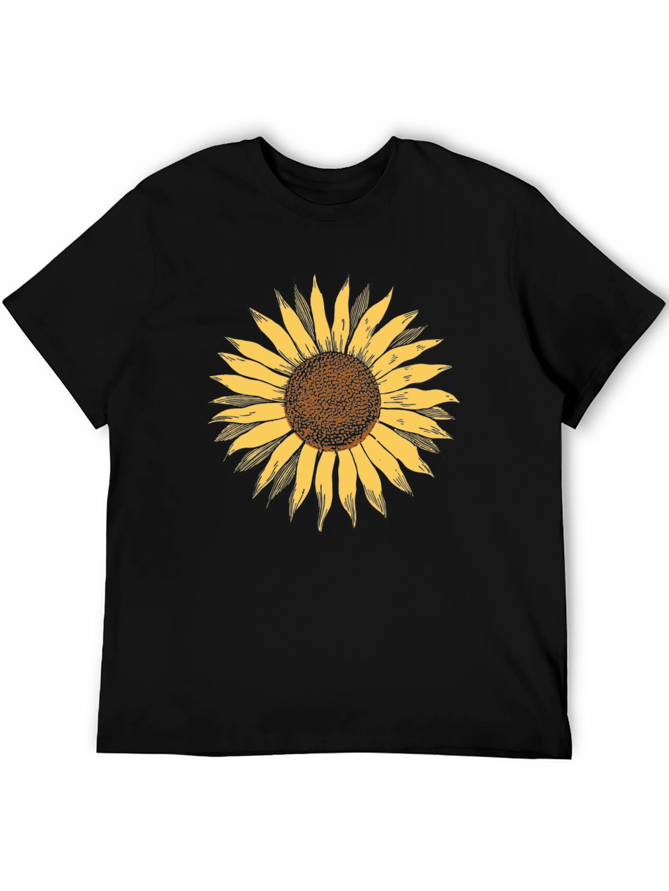 Black Sunflower Graphic Print Black T-Shirt view 5