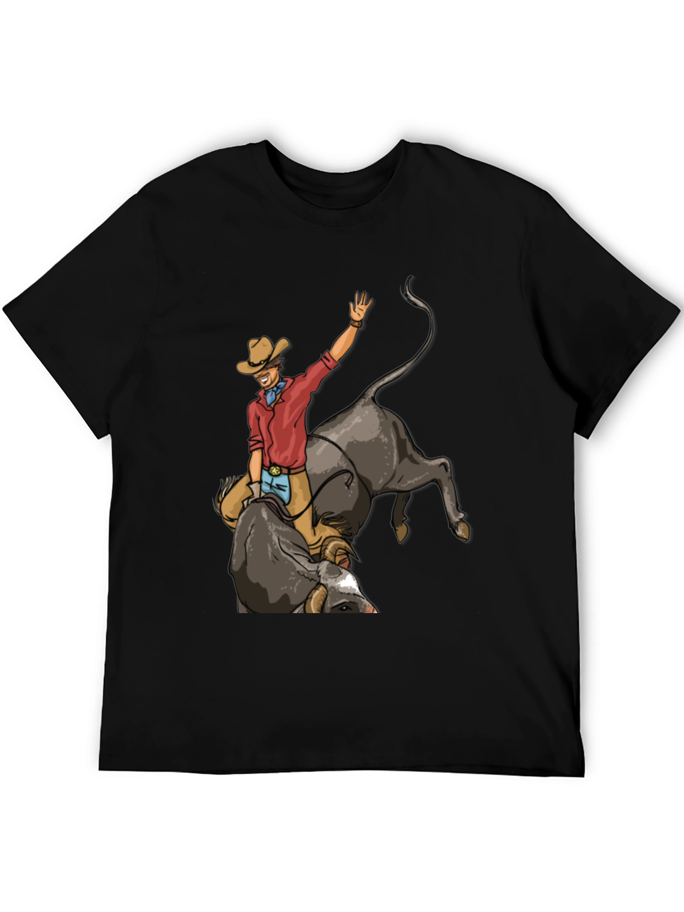 Black Rodeo Rider Graphic T-Shirt - Western Style view 5