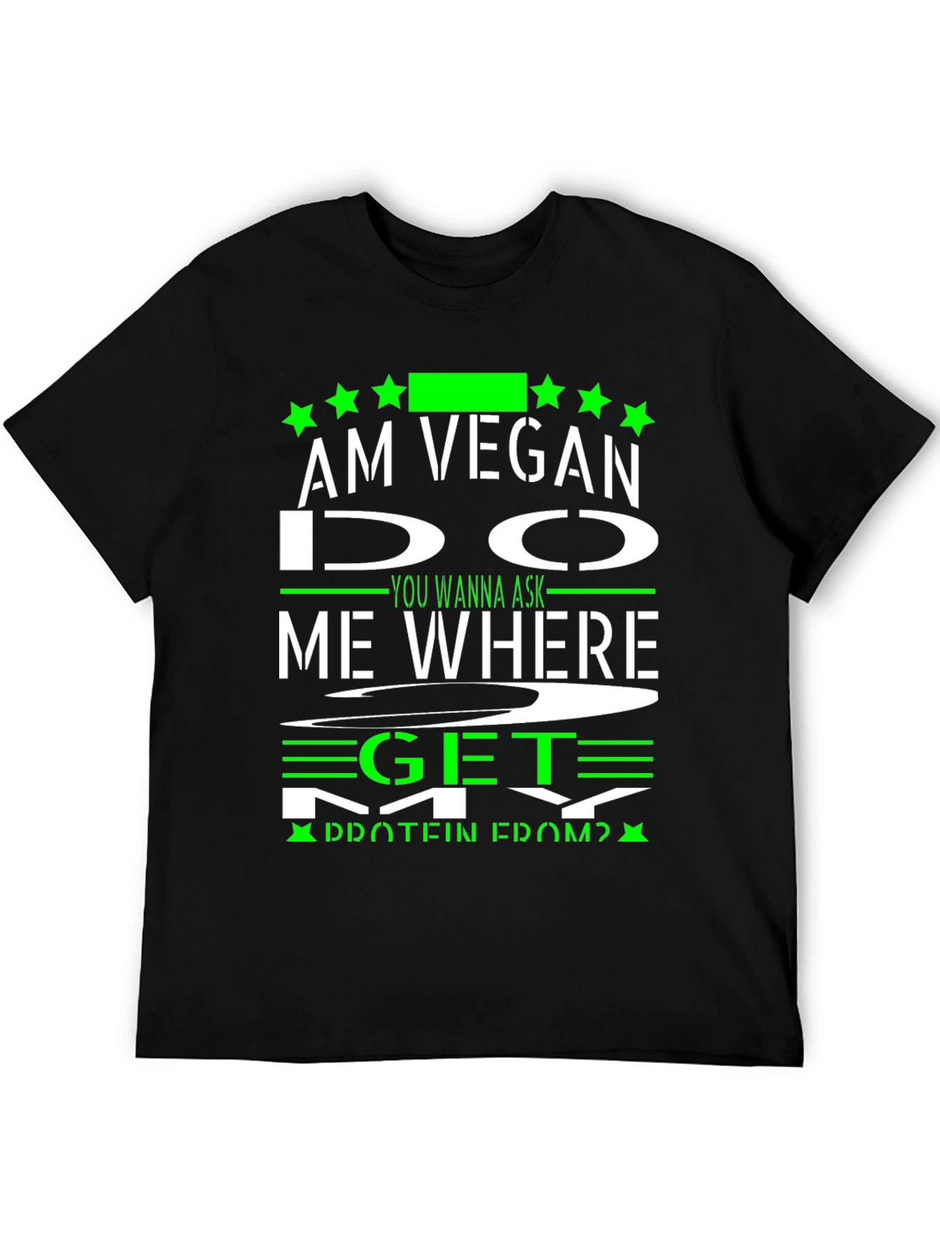 Black Vegan Protein T-Shirt - Funny Vegan Gift view 5