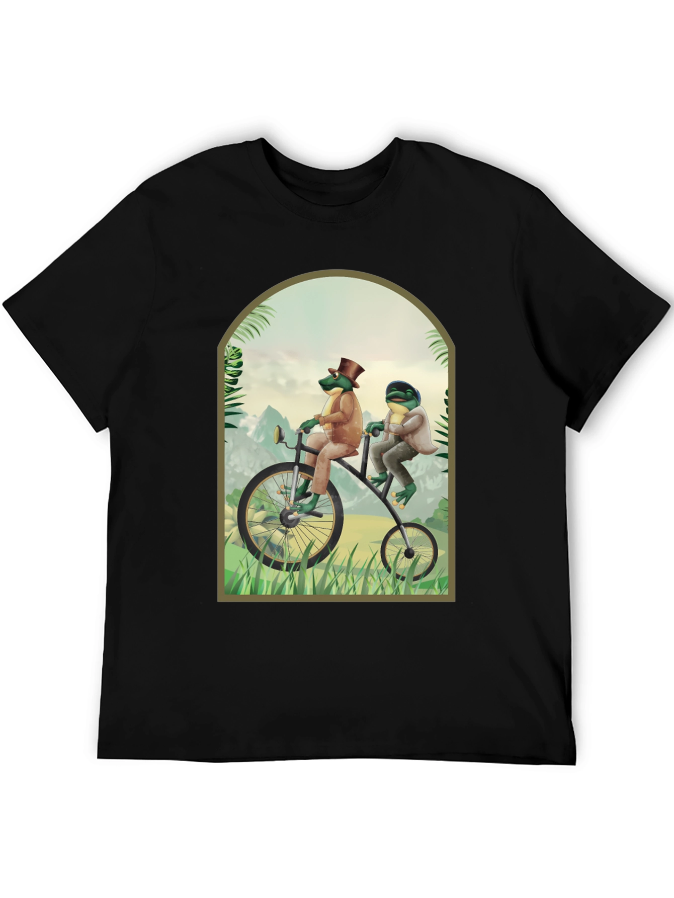 Black Frogs on a Bike T-Shirt view 5