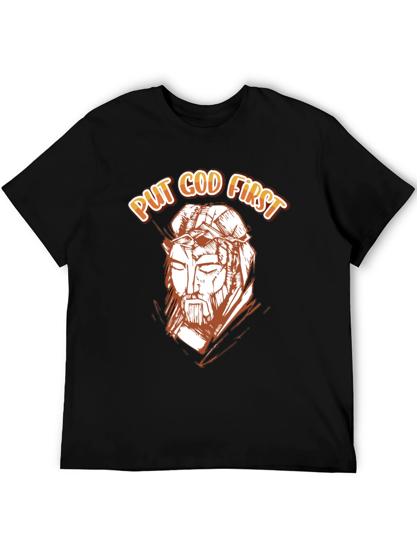 Black Put God First Graphic Tee - Religious T-Shirt view 5