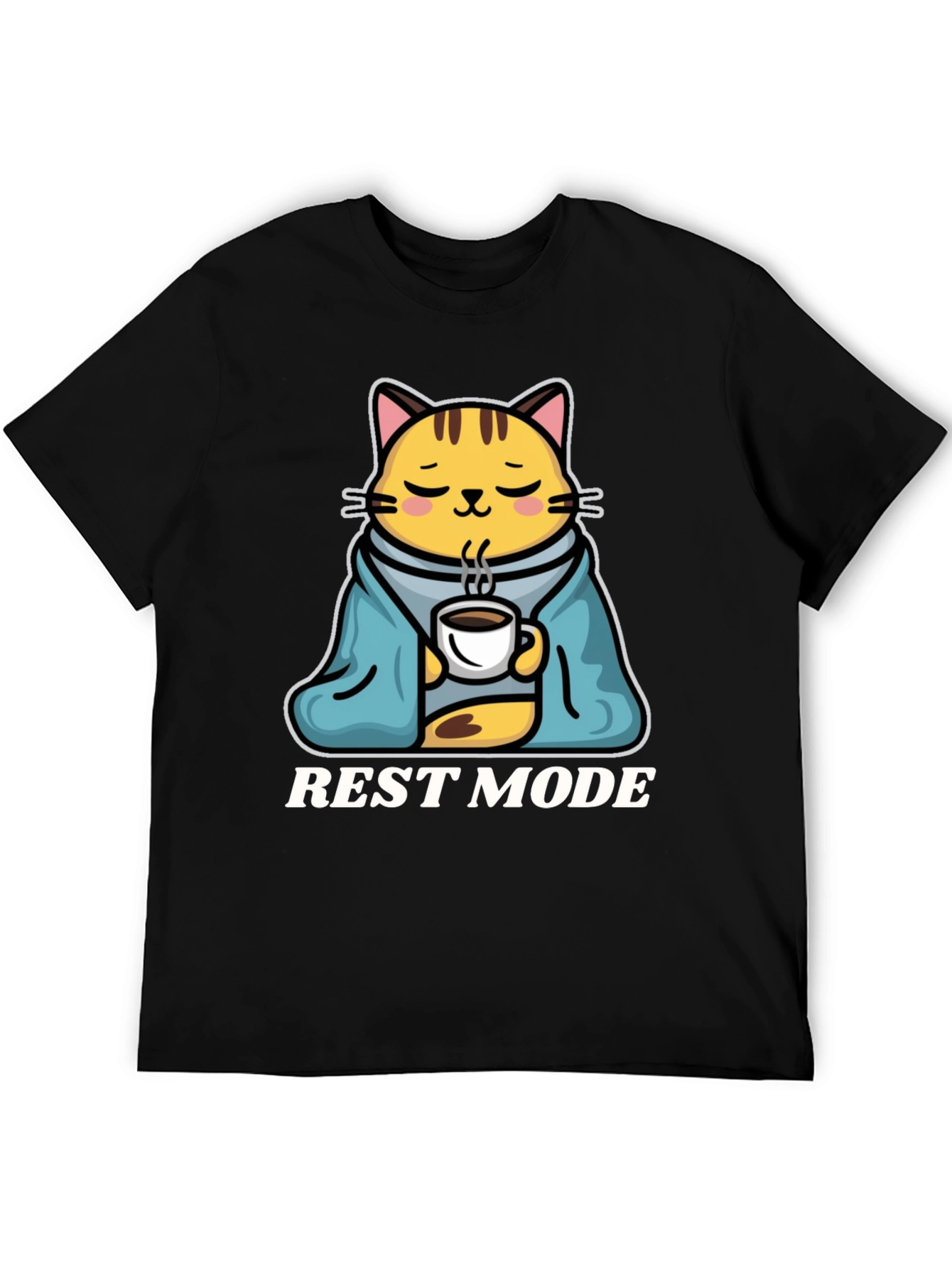 Black Rest Mode Cat T-Shirt view 5