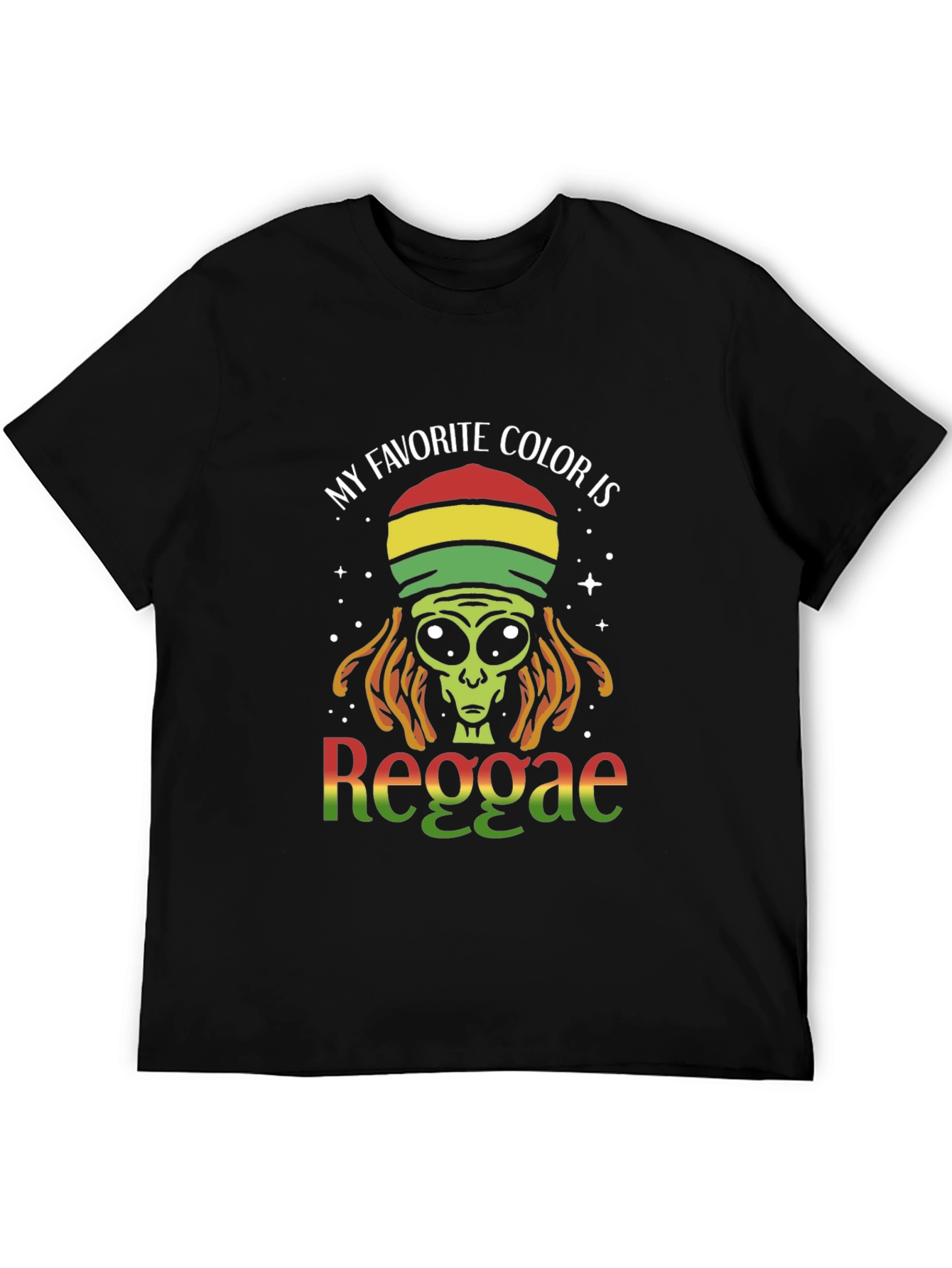Black Reggae Alien Graphic T-Shirt - My Favorite Color view 5