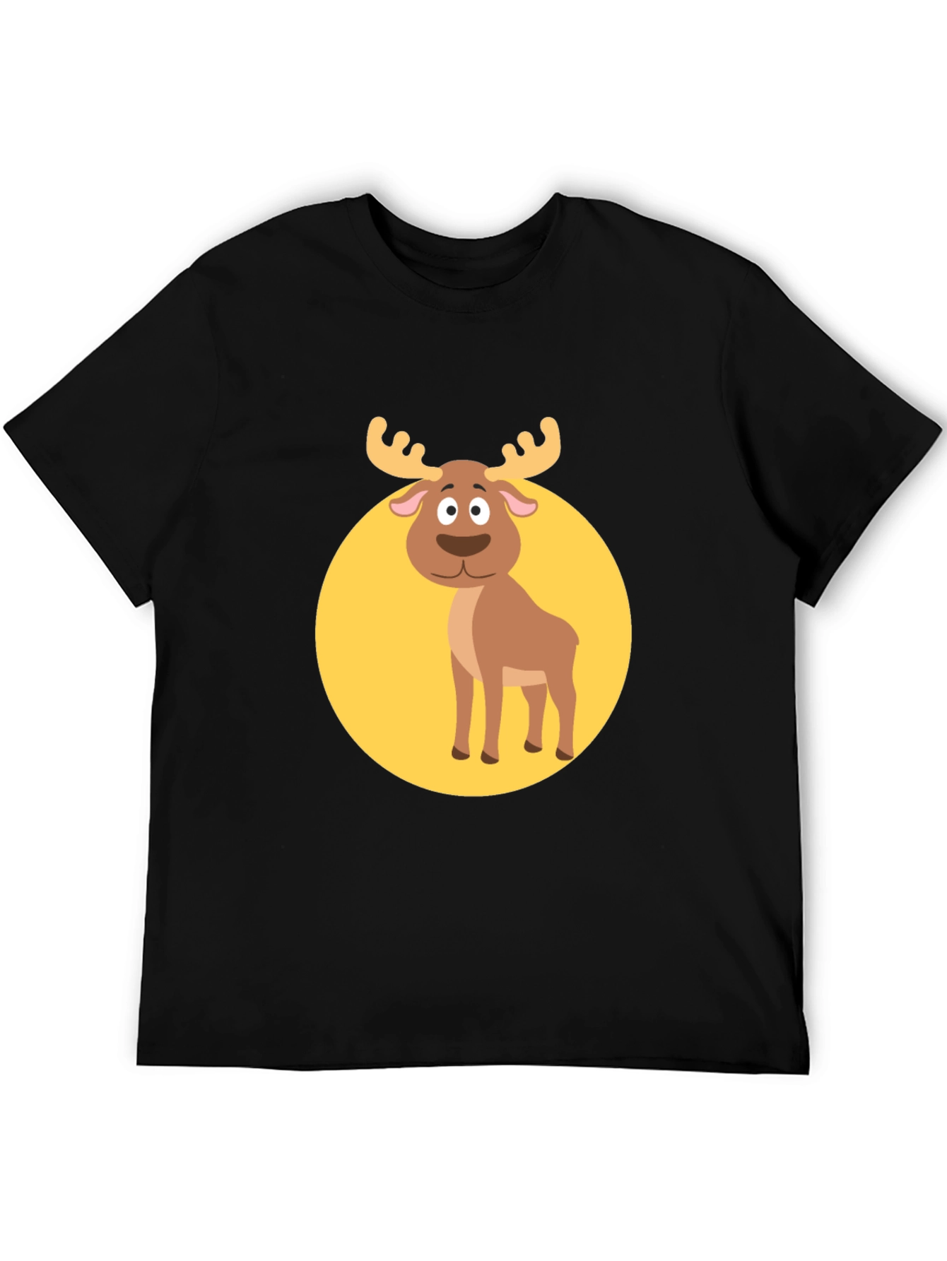 Black Funny Moose Graphic Tee -  Black T-Shirt view 5
