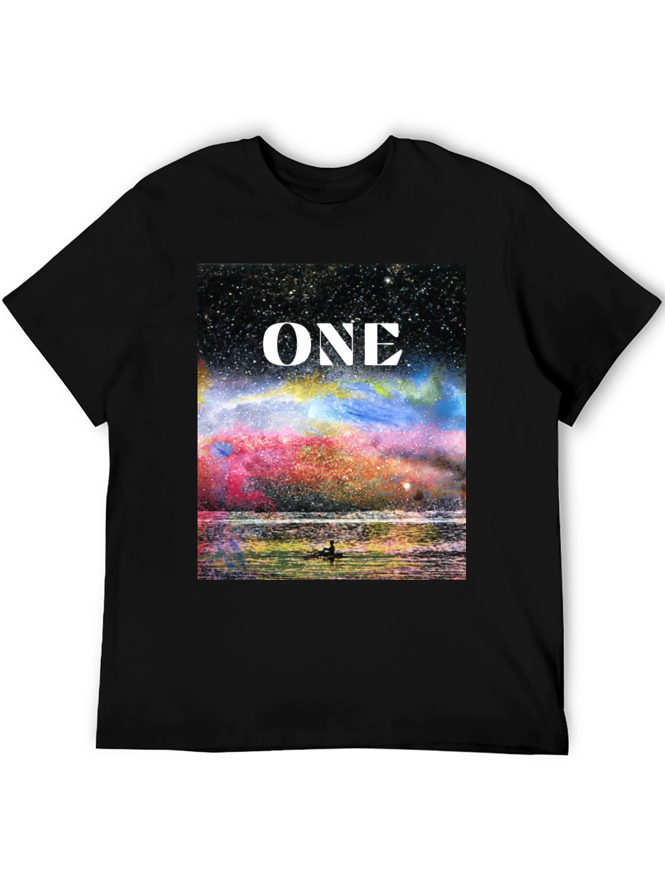 Black One Galaxy T-Shirt - Celestial Design Black Tee view 5