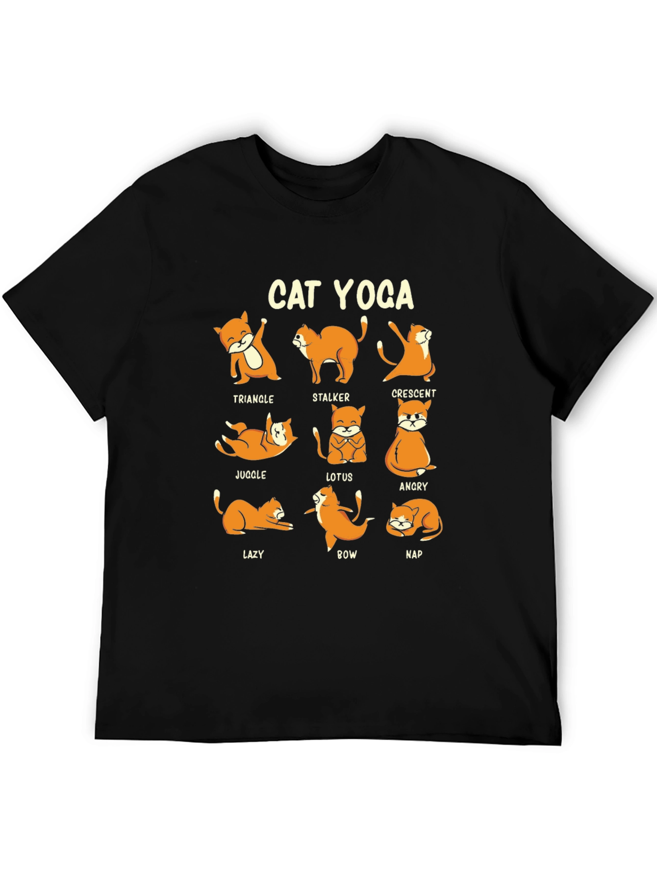Cat Yoga Poses Graphic Tee - Funny Yoga Shirt - 5