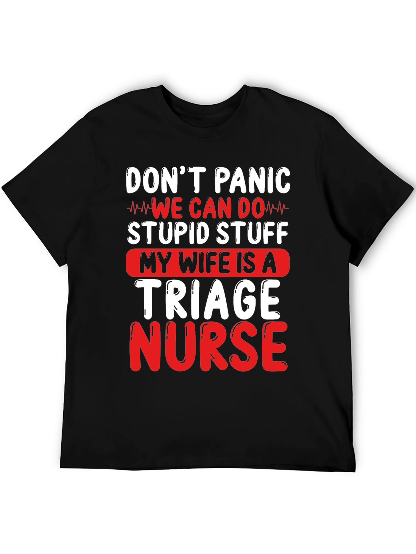 Black Don't Panic Triage Nurse Graphic Tee view 5