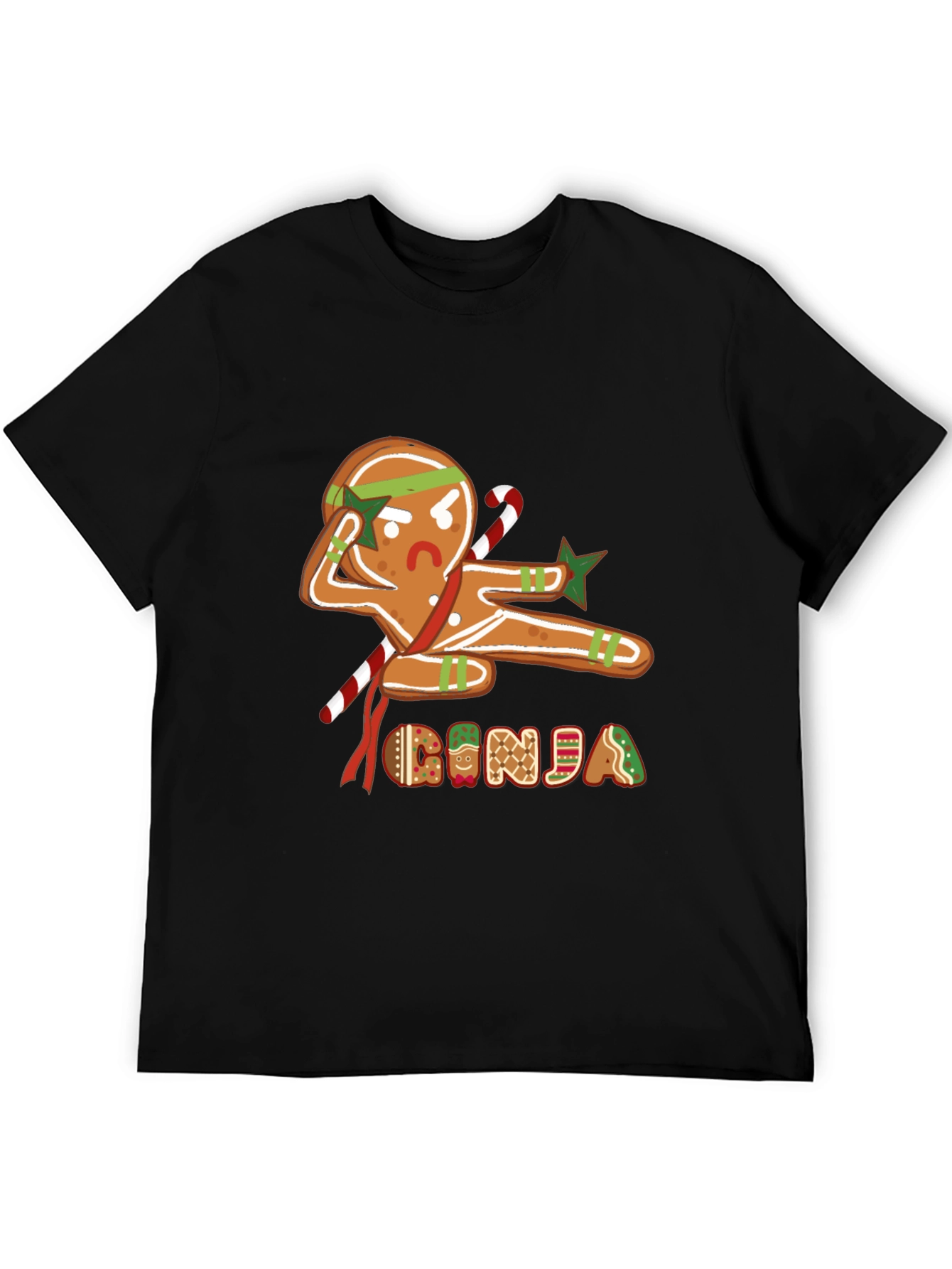 Black Gingerbread Ninja Graphic T-Shirt - Holiday Fun view 5