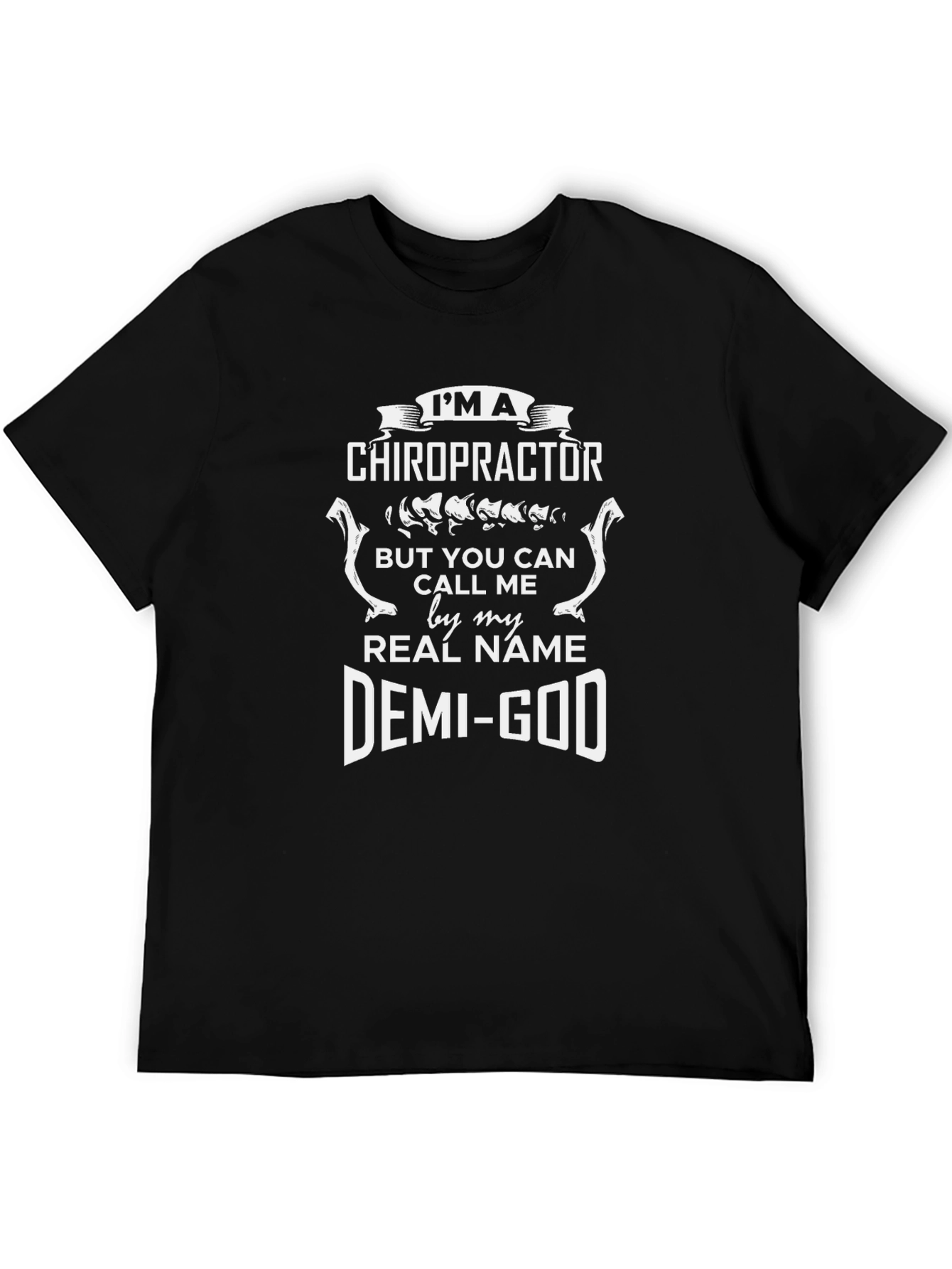 Black Chiropractor Demi-God Graphic T-Shirt - Black view 5