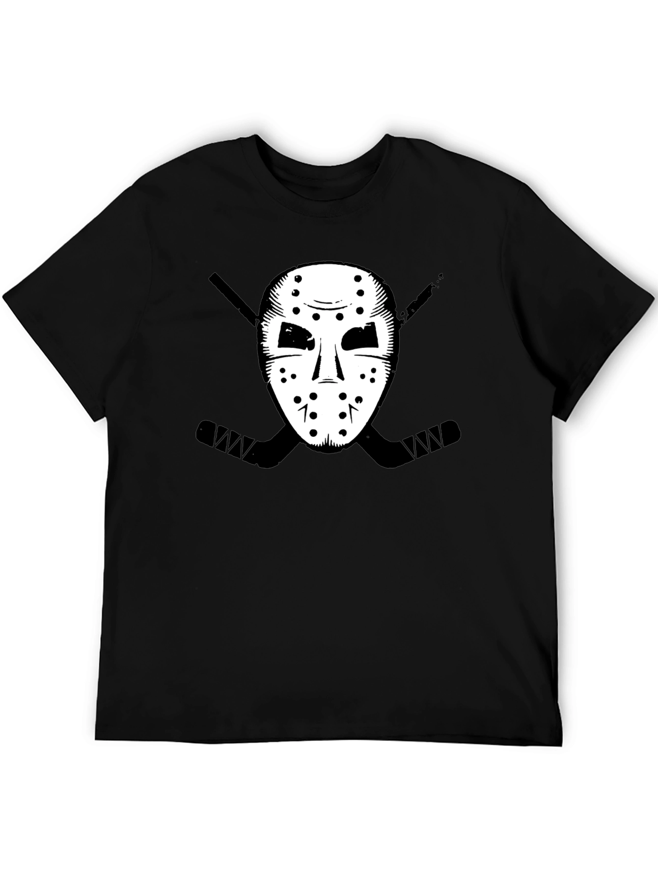 Black Hockey Mask Graphic Tee - Black T-Shirt view 5