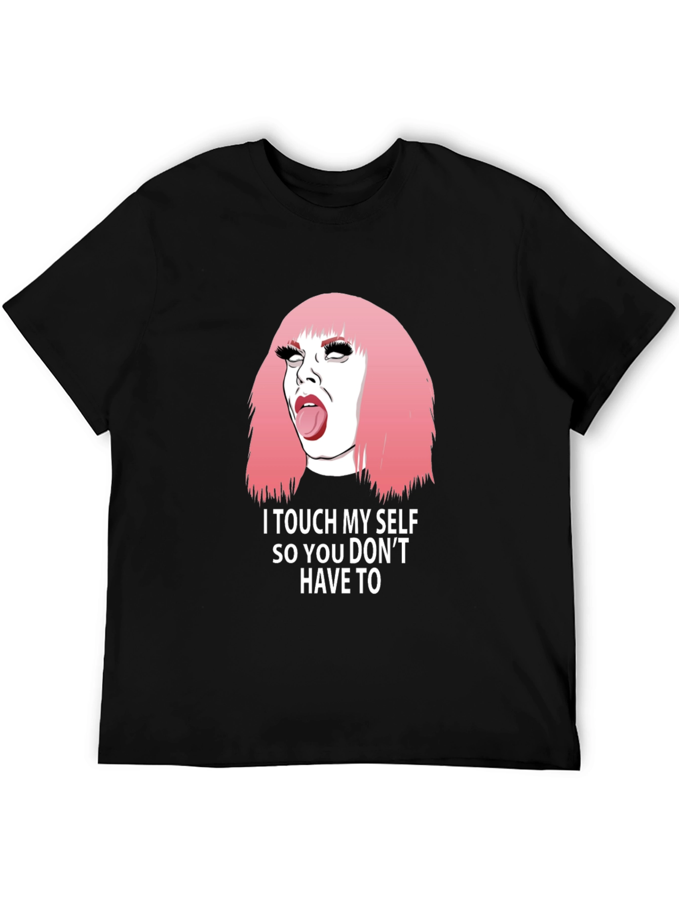 Black Humorous "I Touch Myself" Graphic Tee view 5
