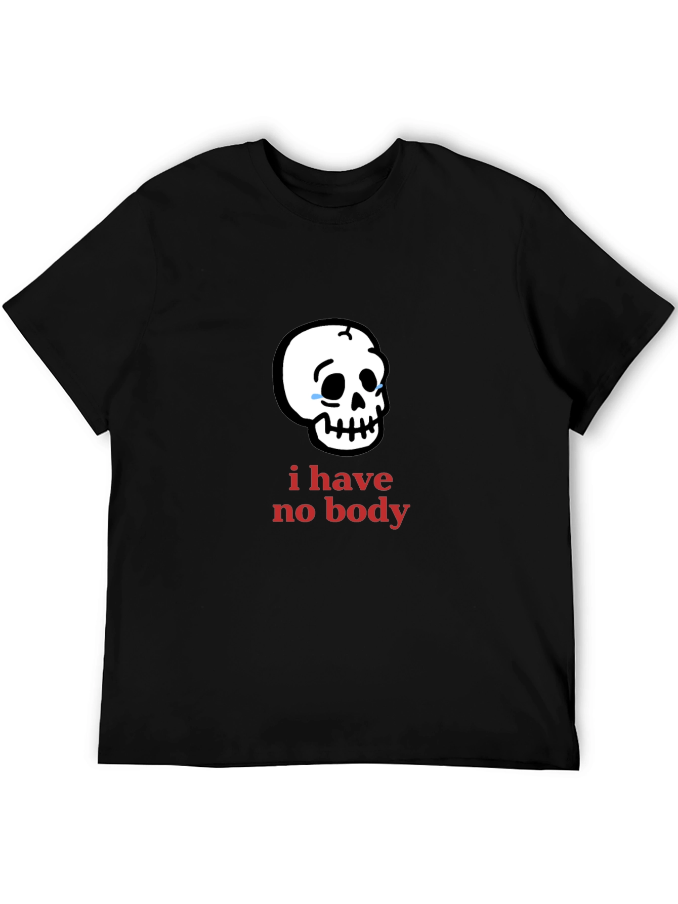 Black Humorous "I Have No Body" Skull Graphic Tee view 5