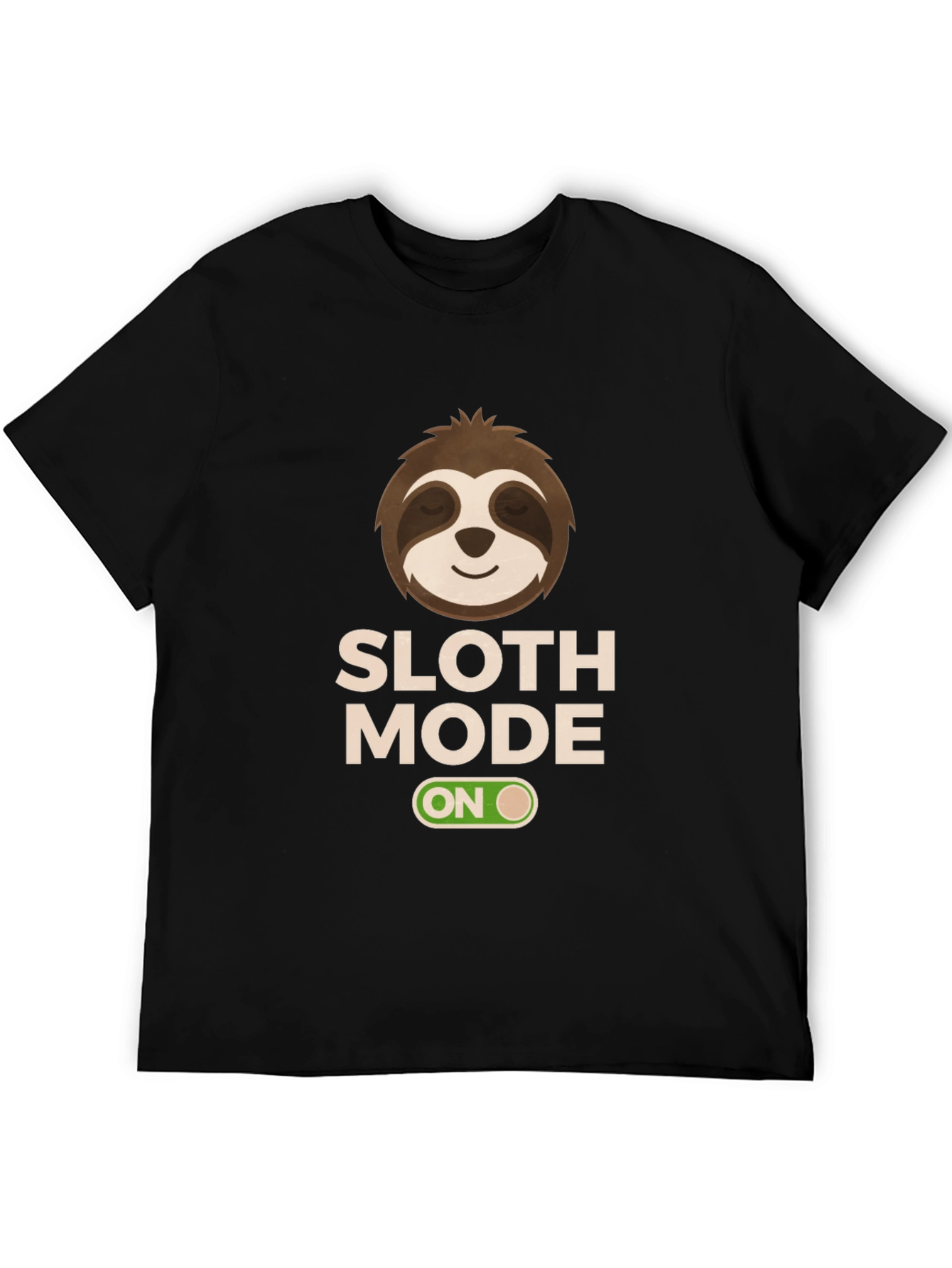 Black Sloth Mode On Black T-Shirt view 5
