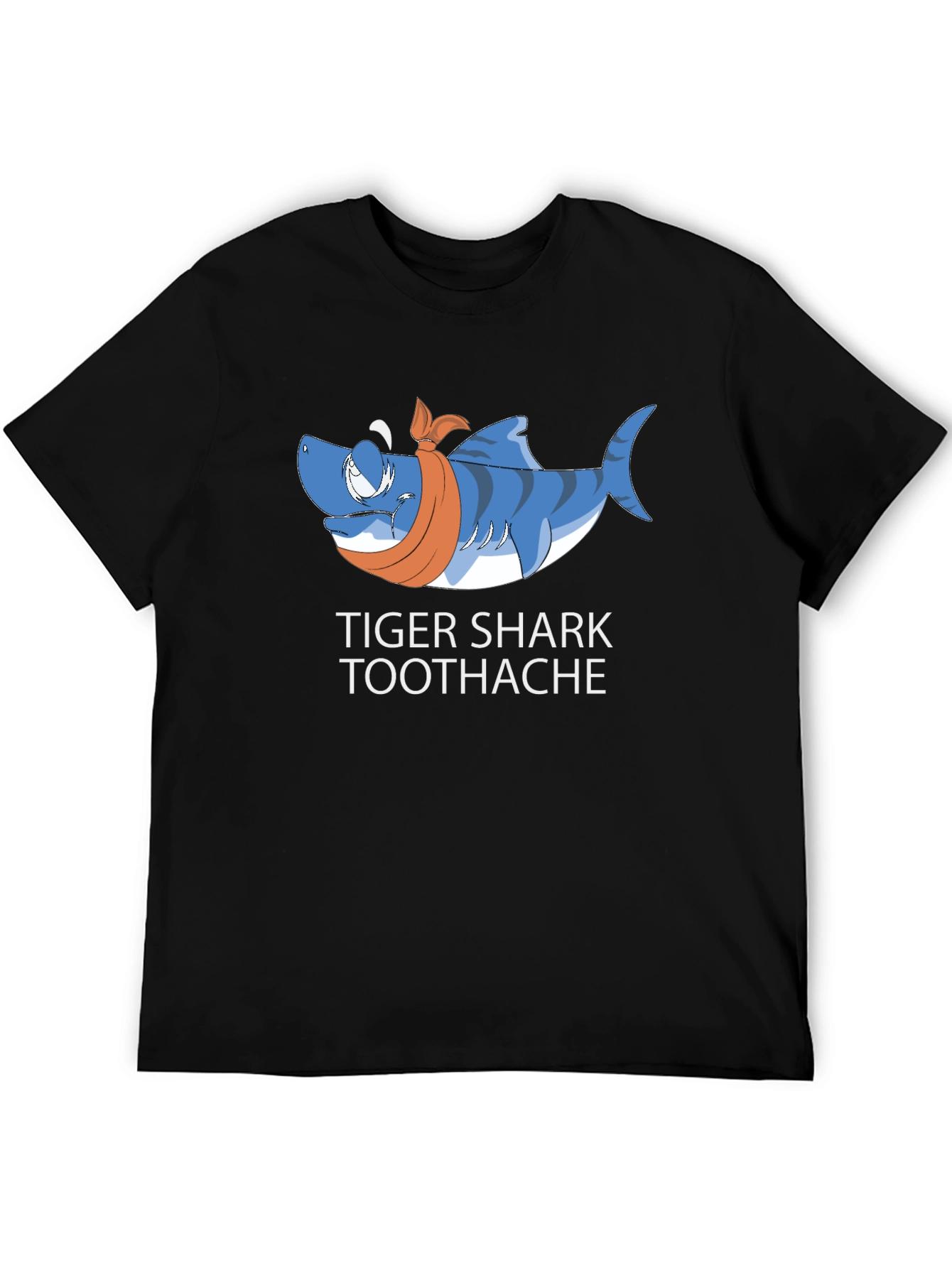 Black Tiger Shark Toothache Black T-Shirt view 5