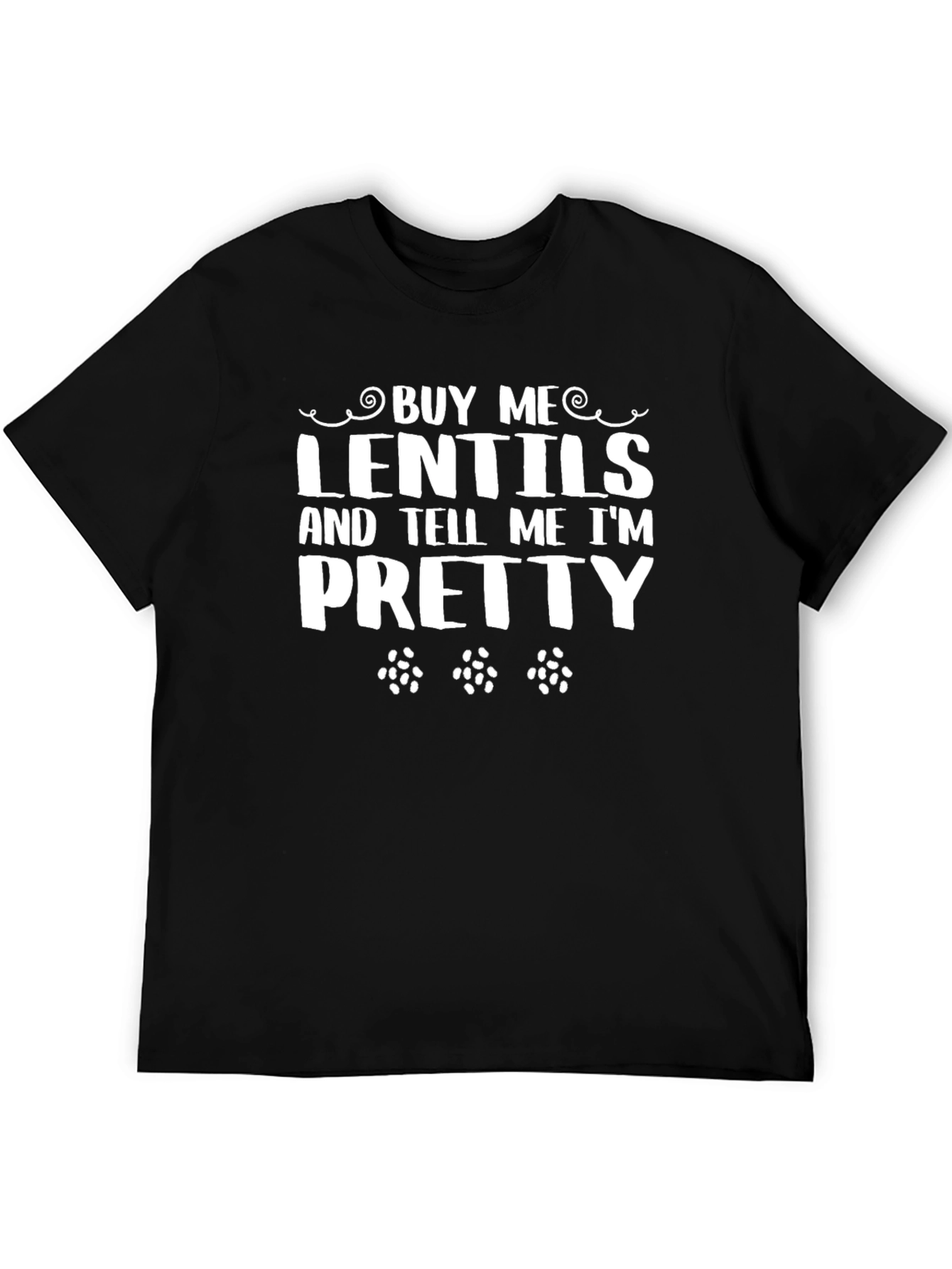 Black Buy Me Lentils Funny Graphic Tee view 5