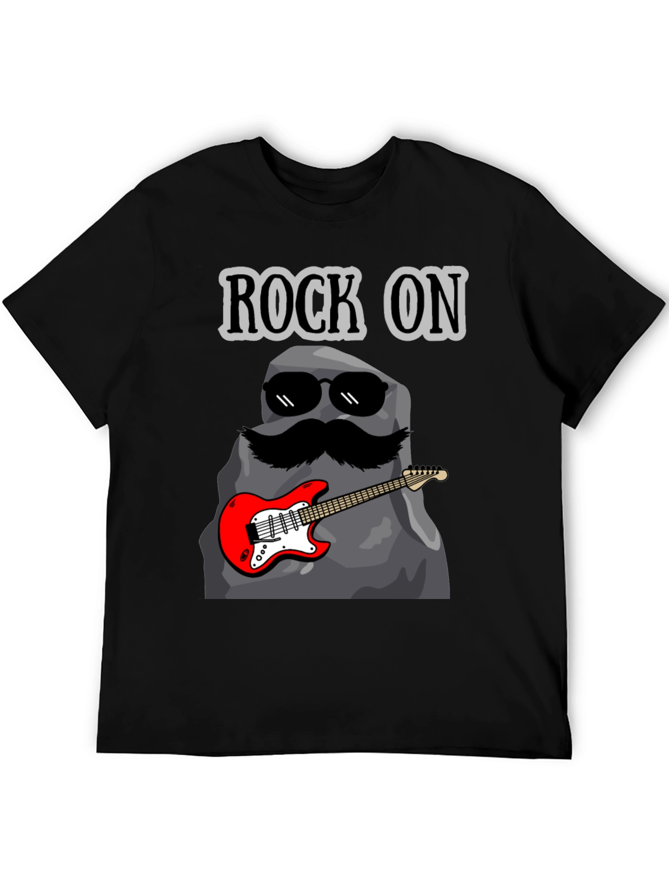 Black Rock On Graphic Tee - Funny Music Lover T-Shirt view 5