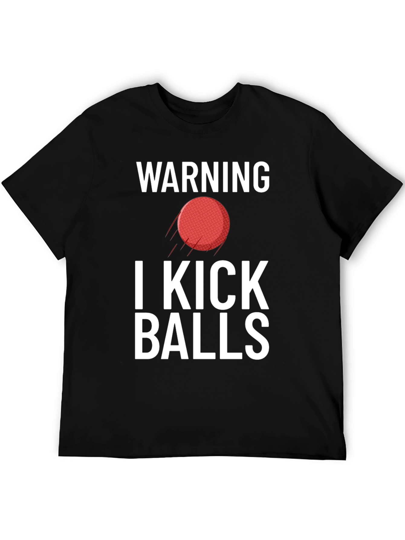 Black Warning I Kick Balls Graphic Tee view 5