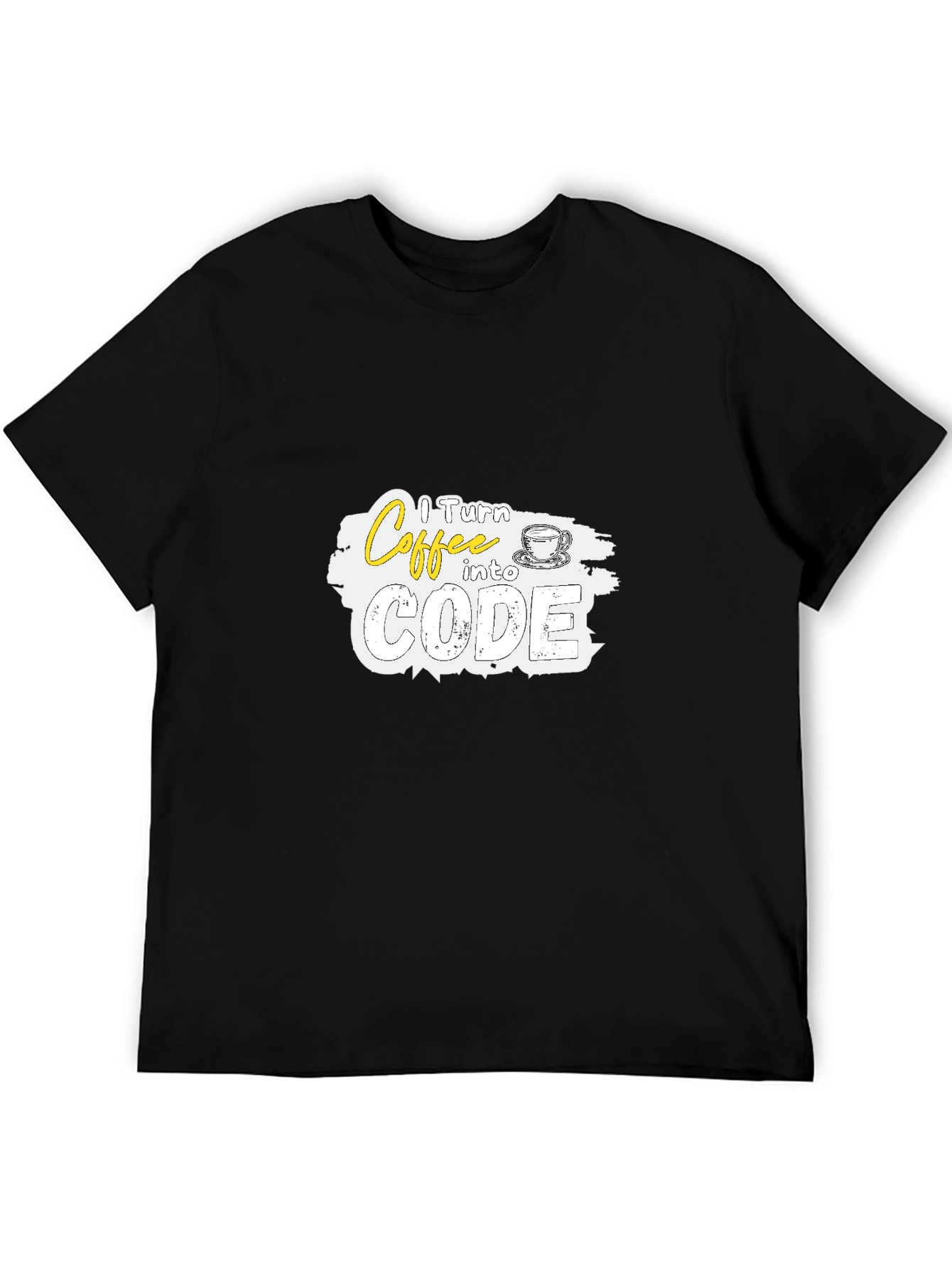Black Coffee to Code Graphic Tee - Programmer Humor T-Shirt view 5