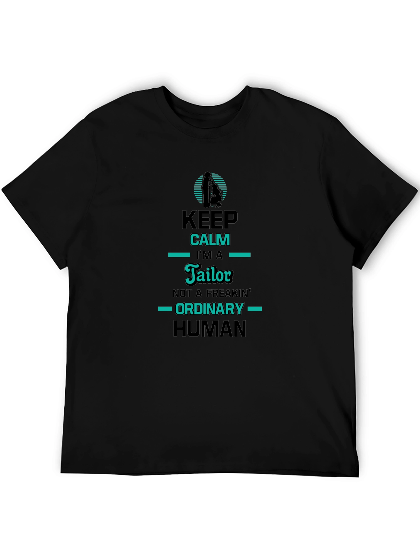 Black Tailor Humor Graphic T-Shirt - Keep Calm I'm A Tailor view 5