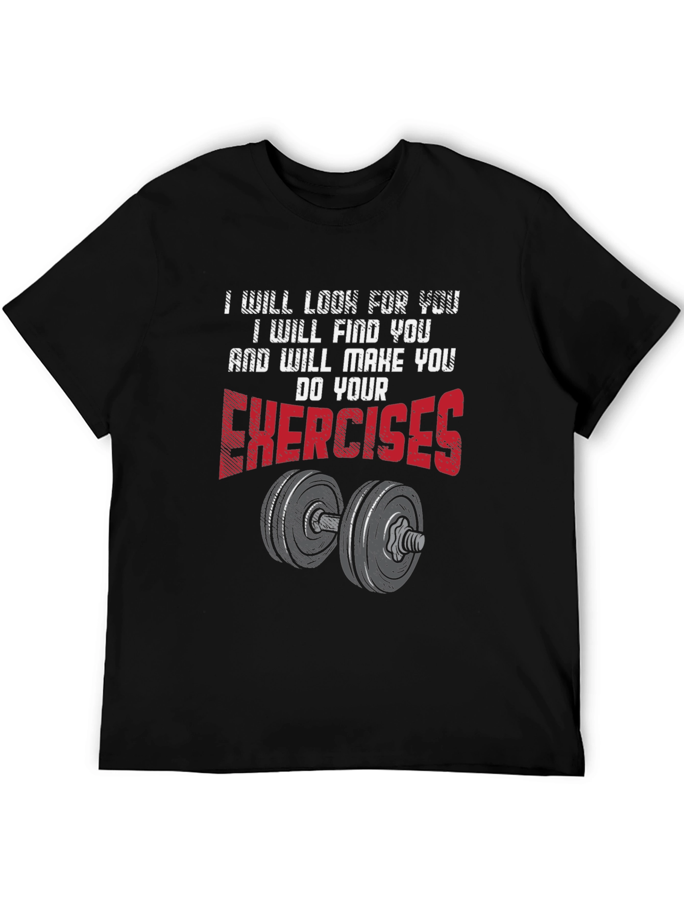Black Exercise Motivation Graphic T-Shirt view 5
