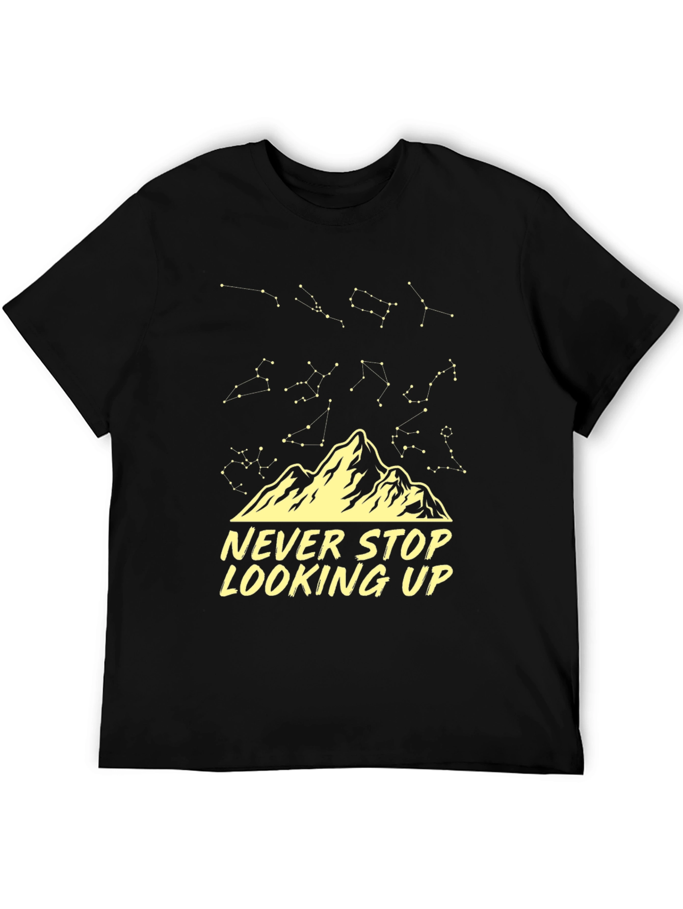 Black Never Stop Looking Up Constellation T-Shirt view 5