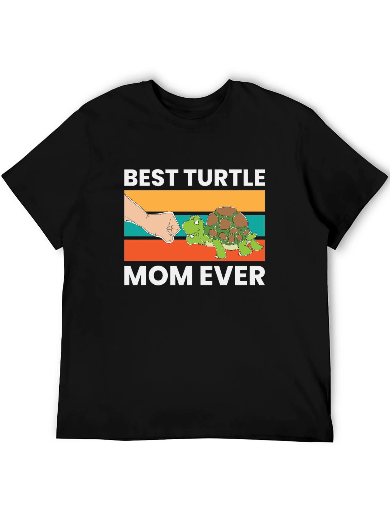Black Best Turtle Mom Ever T-Shirt view 5