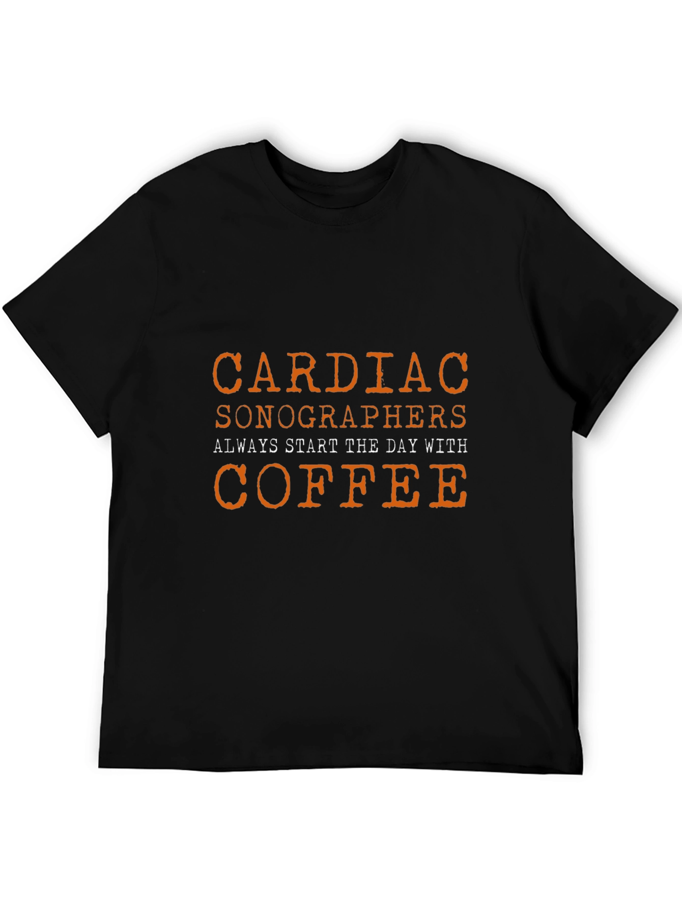 Black Cardiac Sonographers Coffee T-Shirt view 5