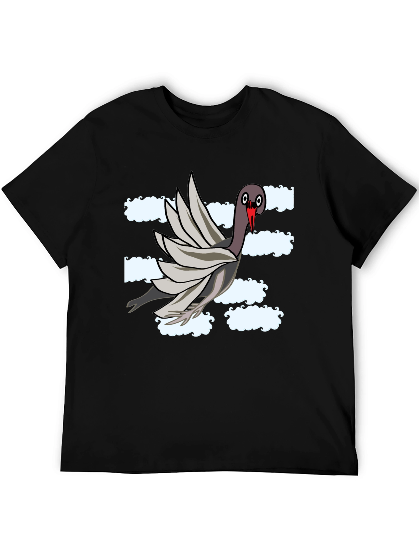 Black Funny Pigeon Graphic T-Shirt view 5