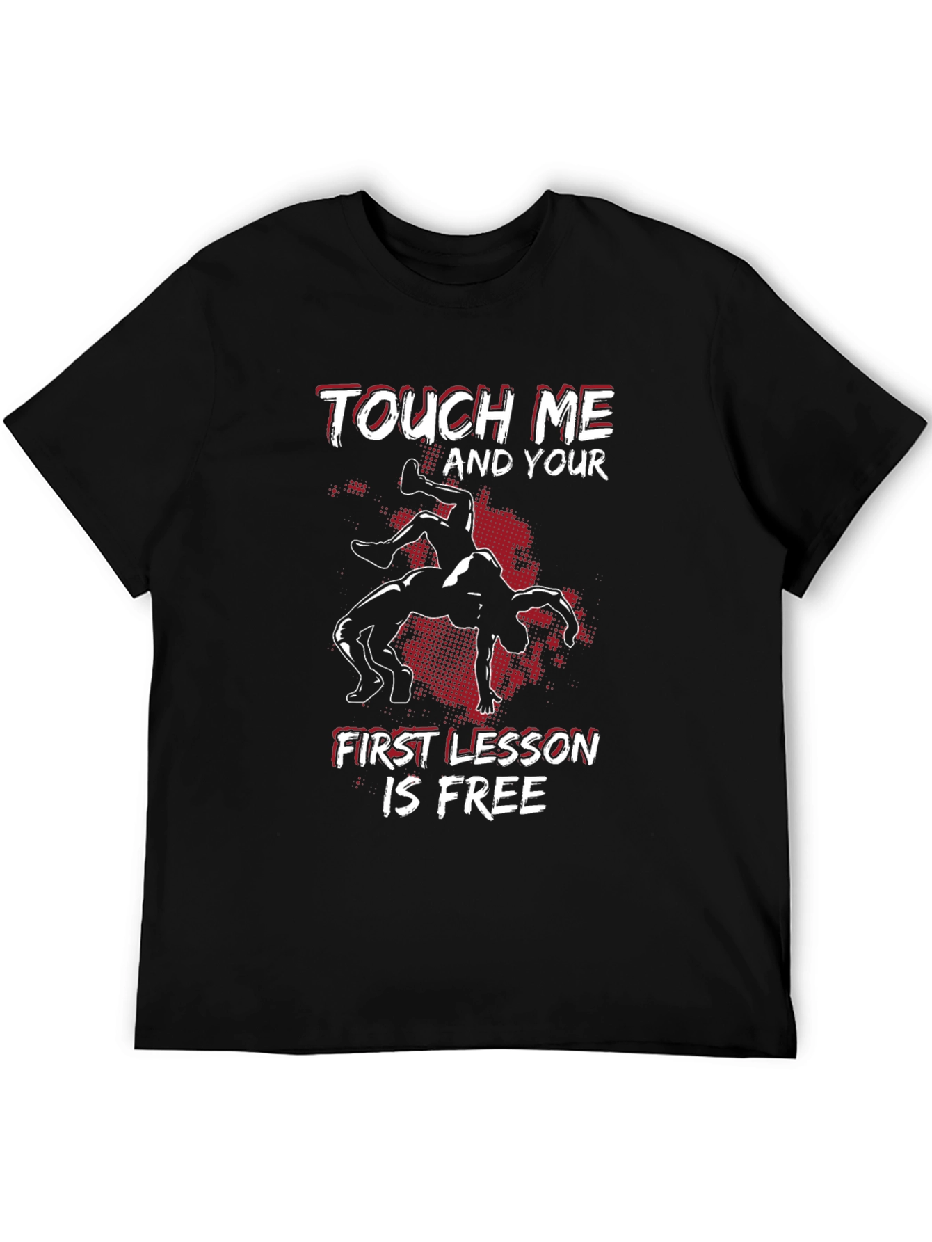 Black Wrestling T-Shirt: Touch Me, First Lesson Free view 5