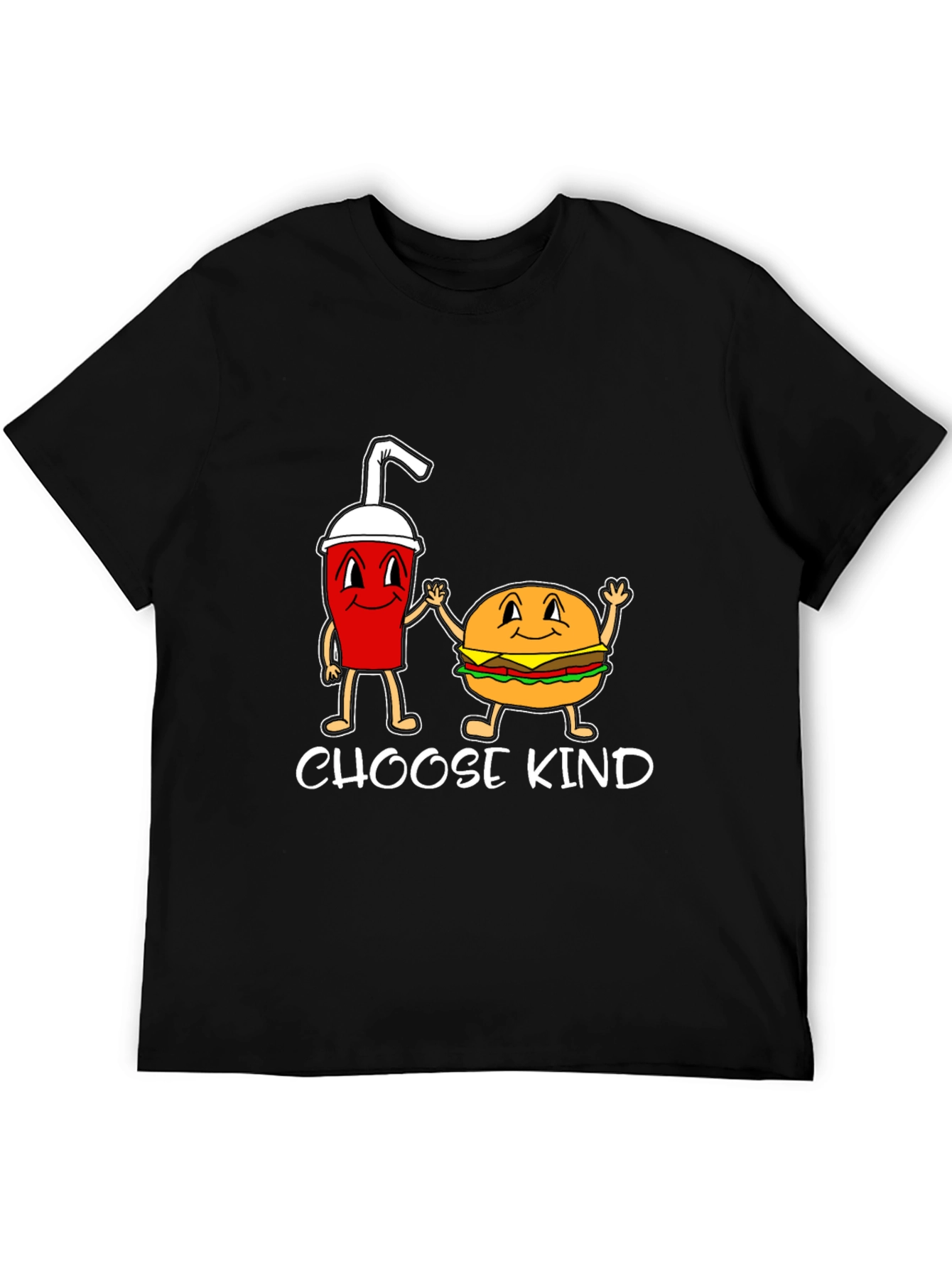 Black Choose Kind Burger & Drink Graphic Tee view 5
