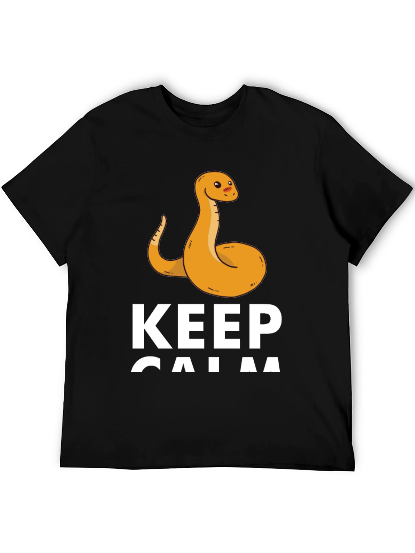 Black Keep Calm Snake Tee - Men's Black T-Shirt view 5