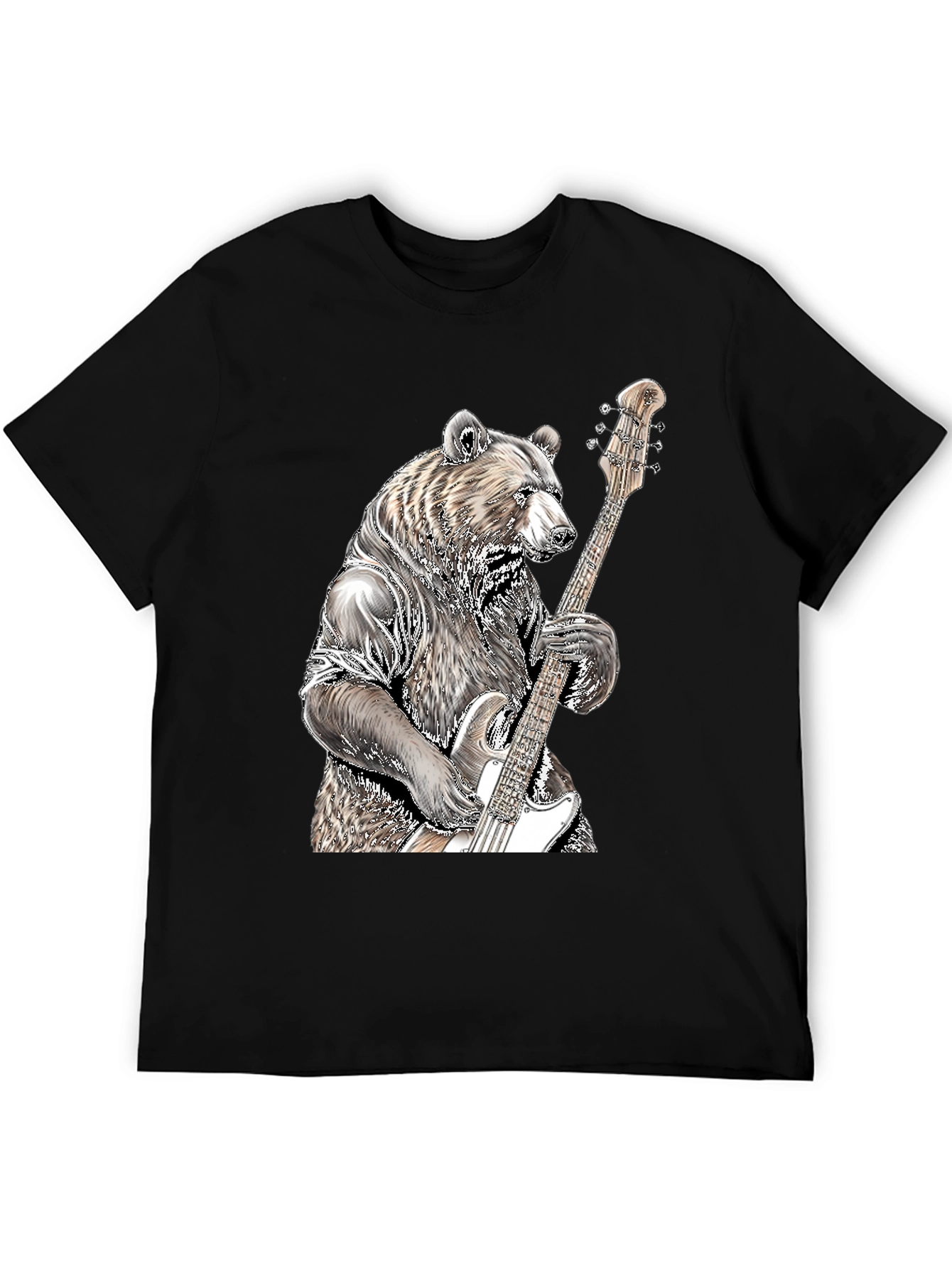 Black Bear Bass Guitar T-Shirt view 5