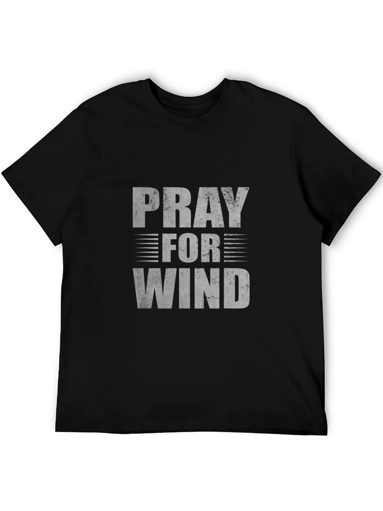 Black Pray for Wind Graphic T-Shirt - Black Crew Neck Tee view 5
