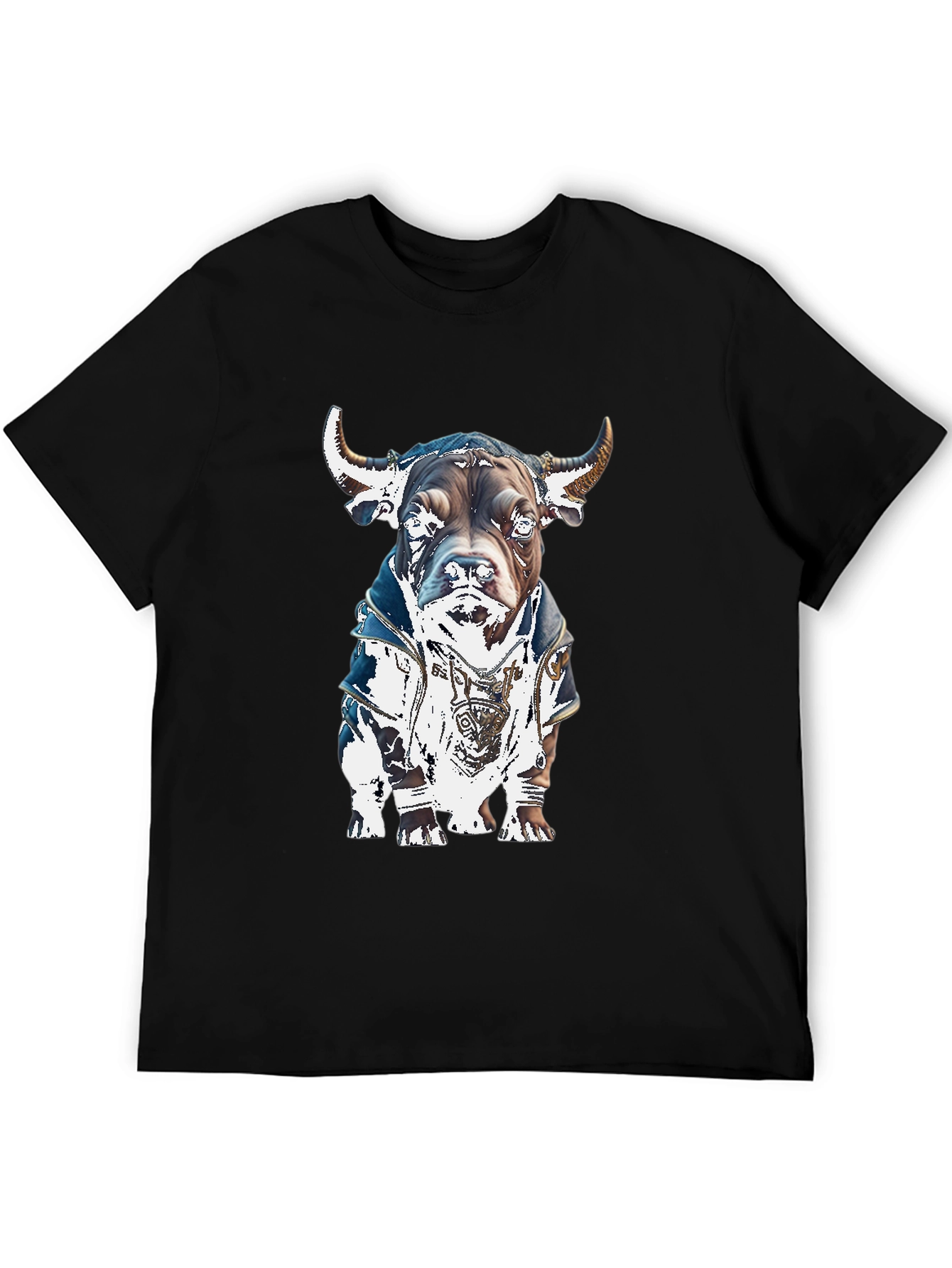 Black Bull Dog Graphic Tee - Stylish Black T-Shirt view 5