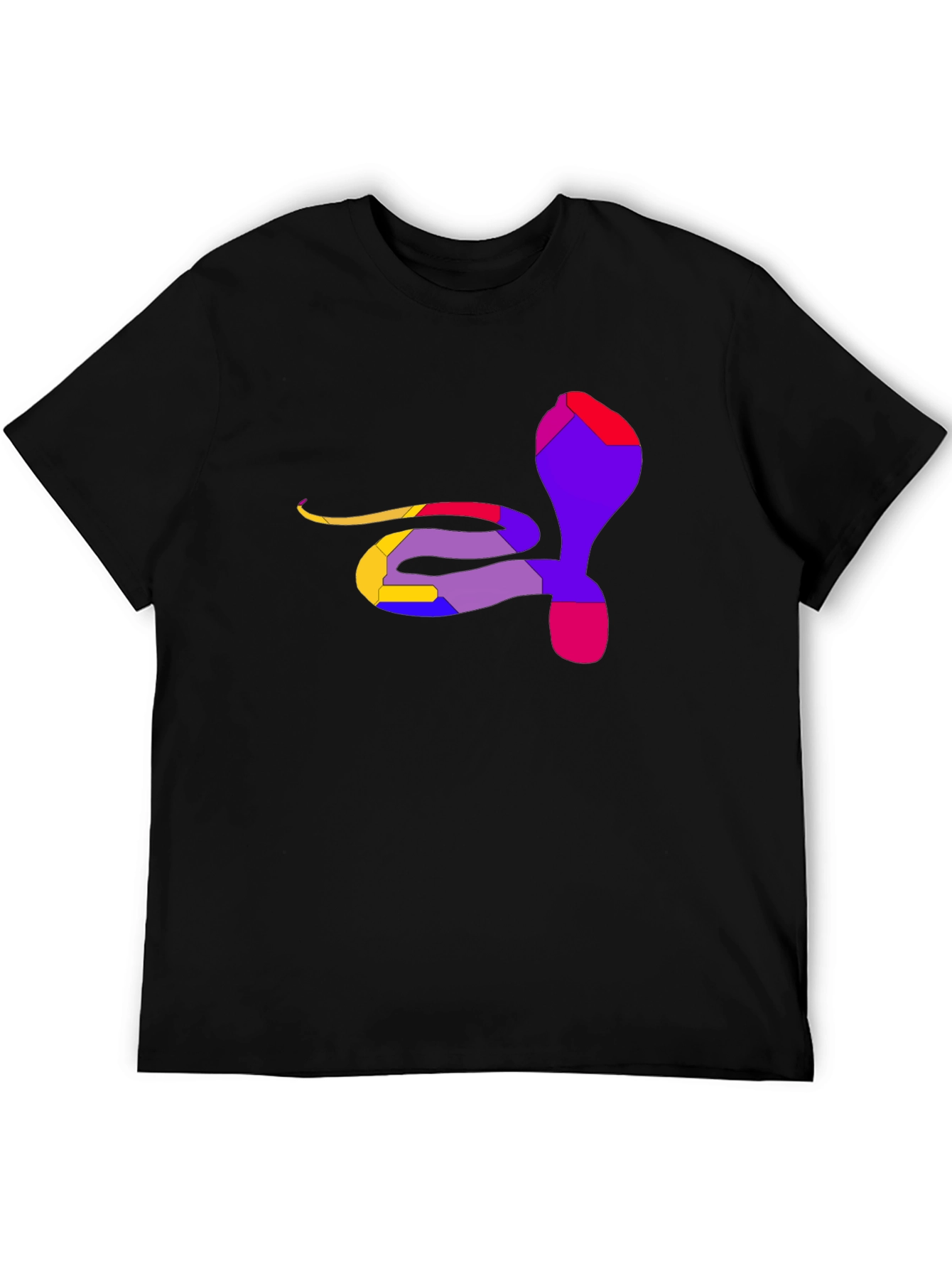 Abstract Cobra Graphic Tee - Men's Black T-Shirt - 5