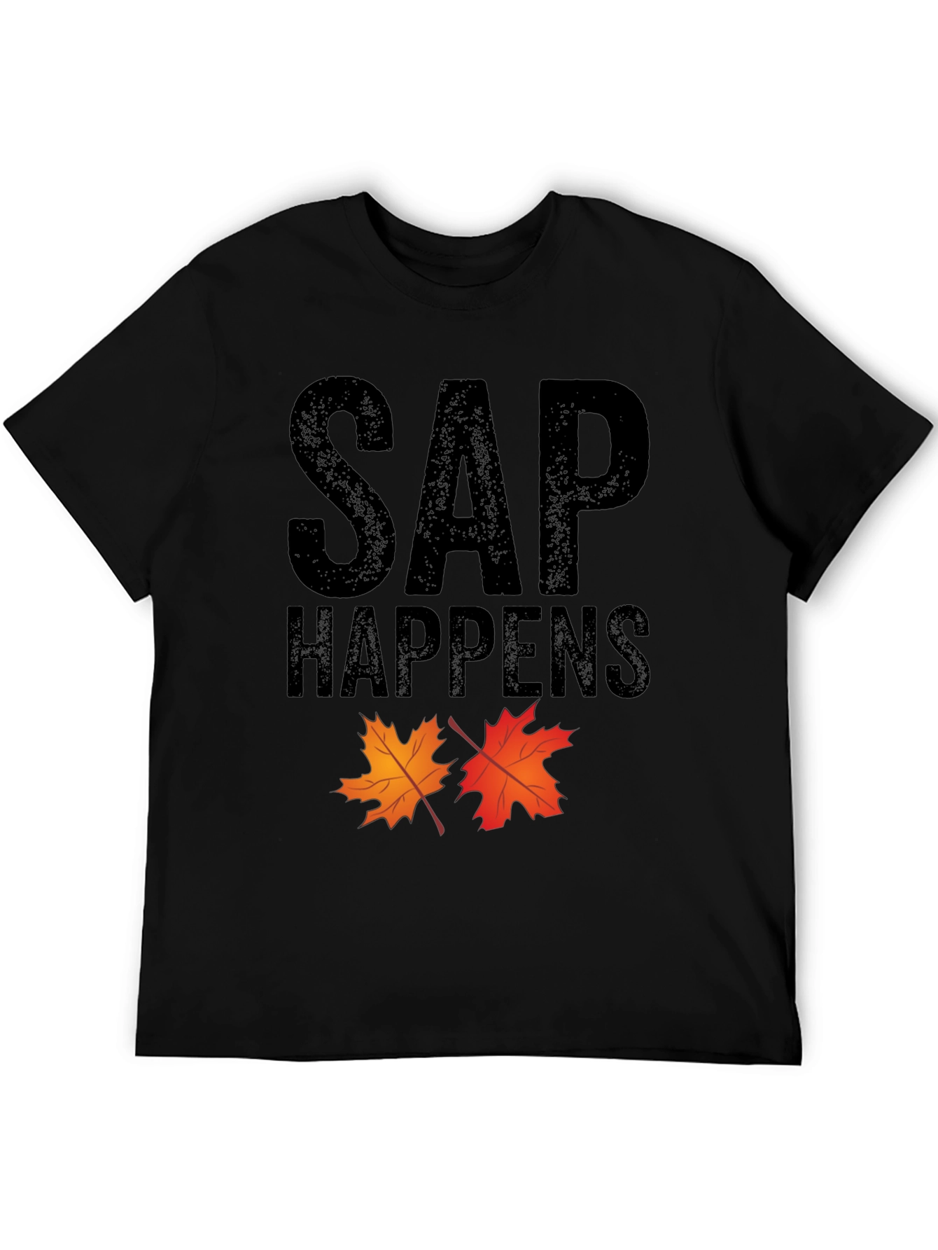 Black SAP Happens Maple Leaf Graphic Tee view 5