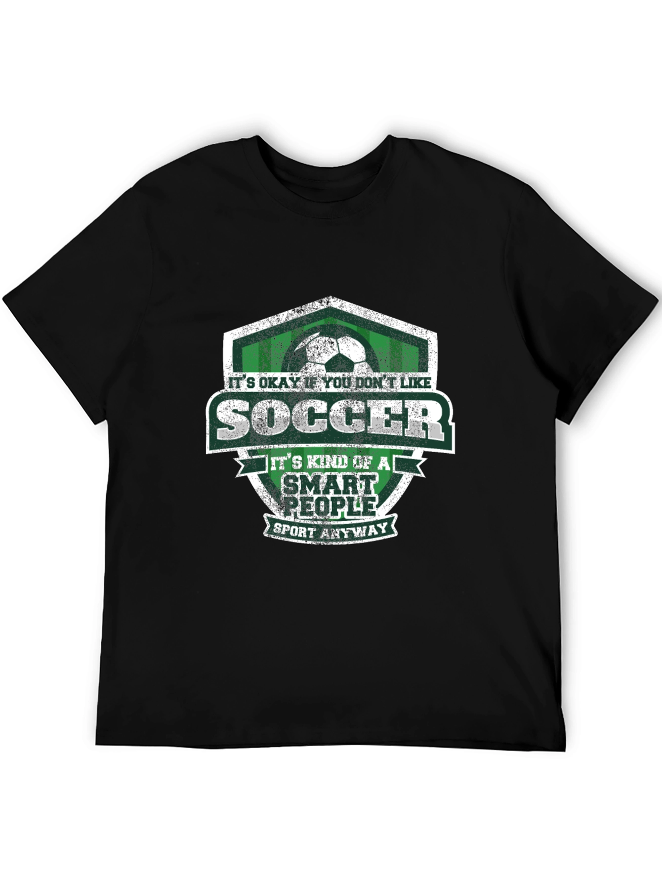 Black Soccer Smart People Graphic T-Shirt view 5