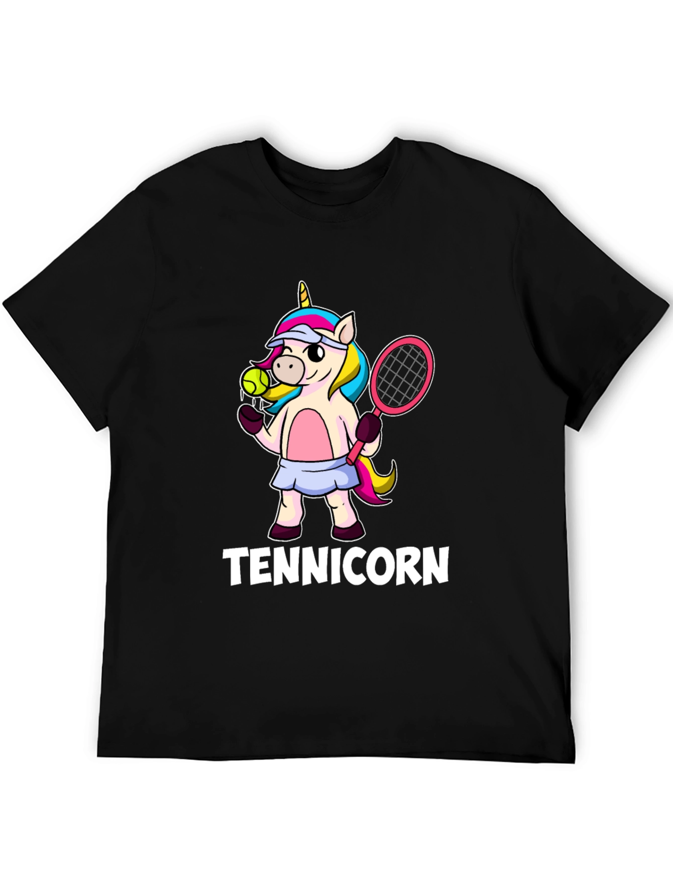 Black Tennicorn Graphic T-Shirt - Tennis Unicorn view 5