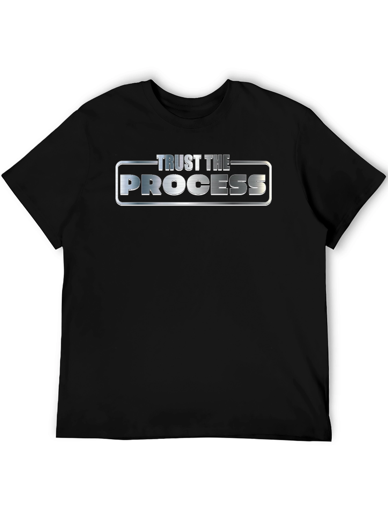 Black Trust The Process Graphic Tee - Black Cotton Blend Shirt view 5